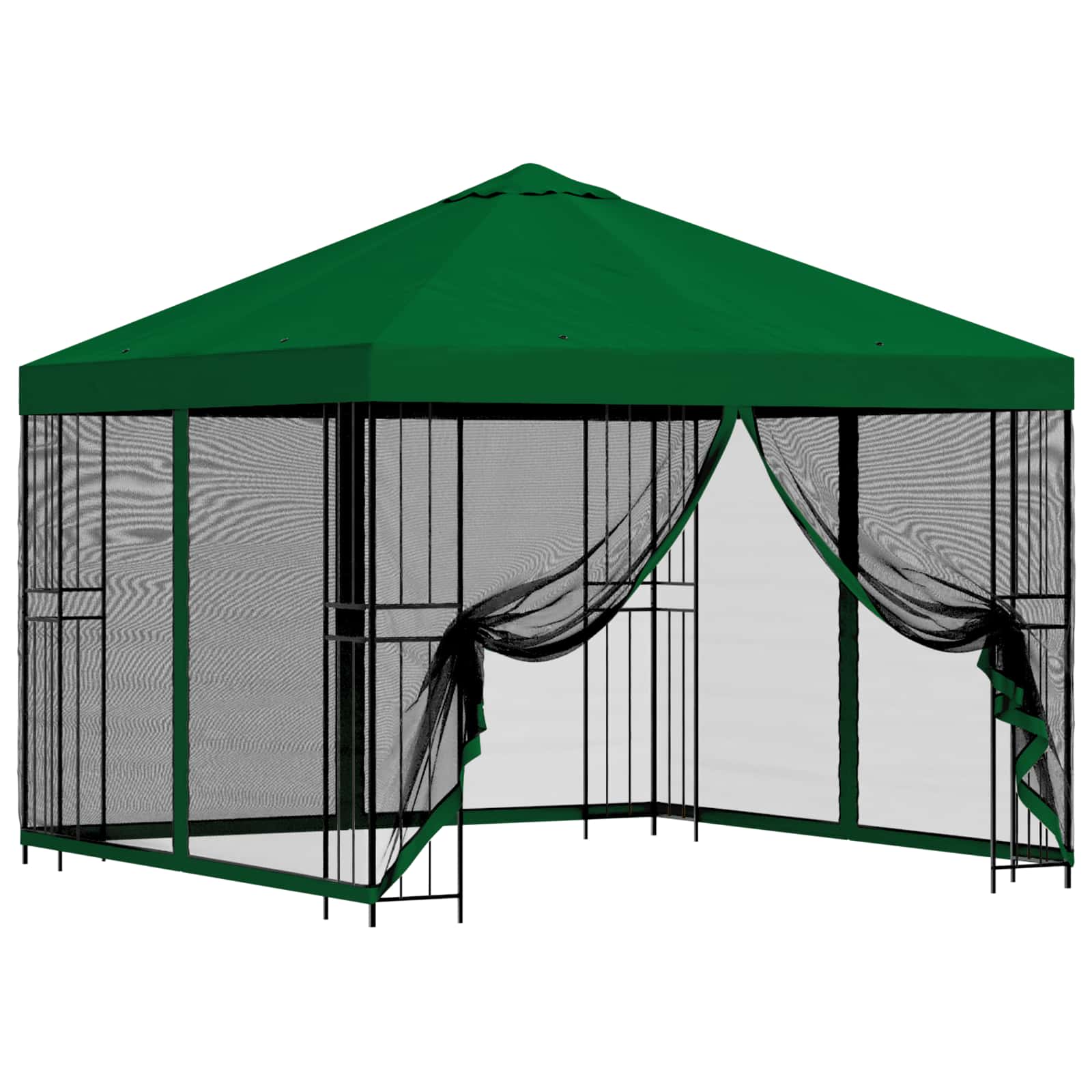Gazebo da giardino con pareti laterali 3 x 3 m Verde