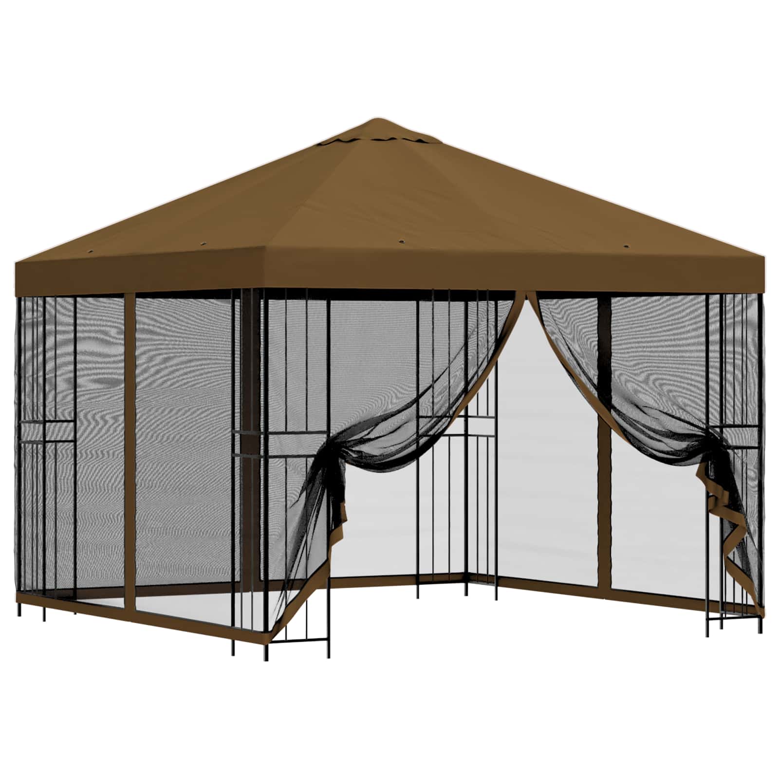 Gazebo da giardino con pareti laterali 3 x 3 m Tortora