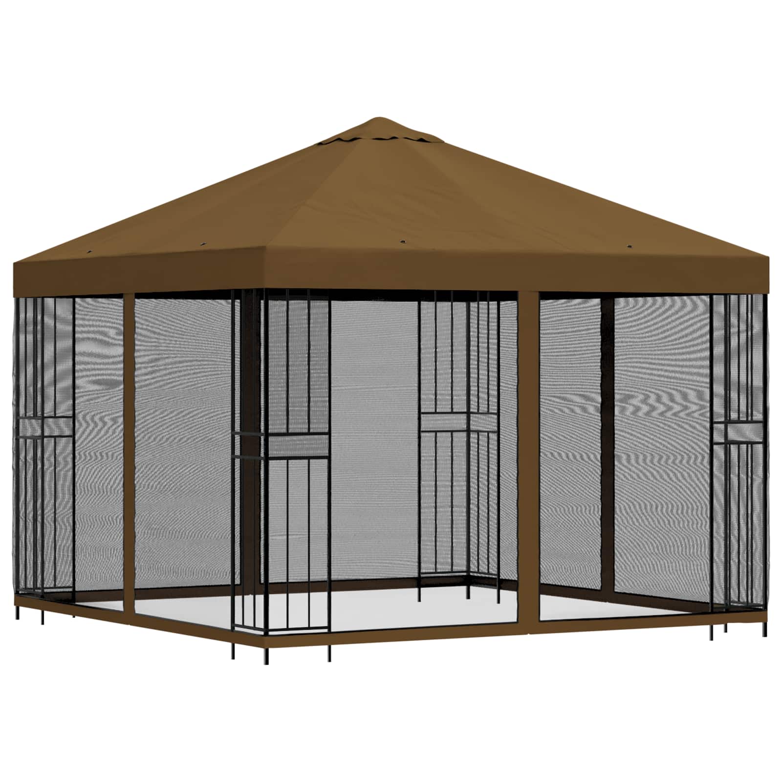 Gazebo da giardino con pareti laterali 3 x 3 m Tortora