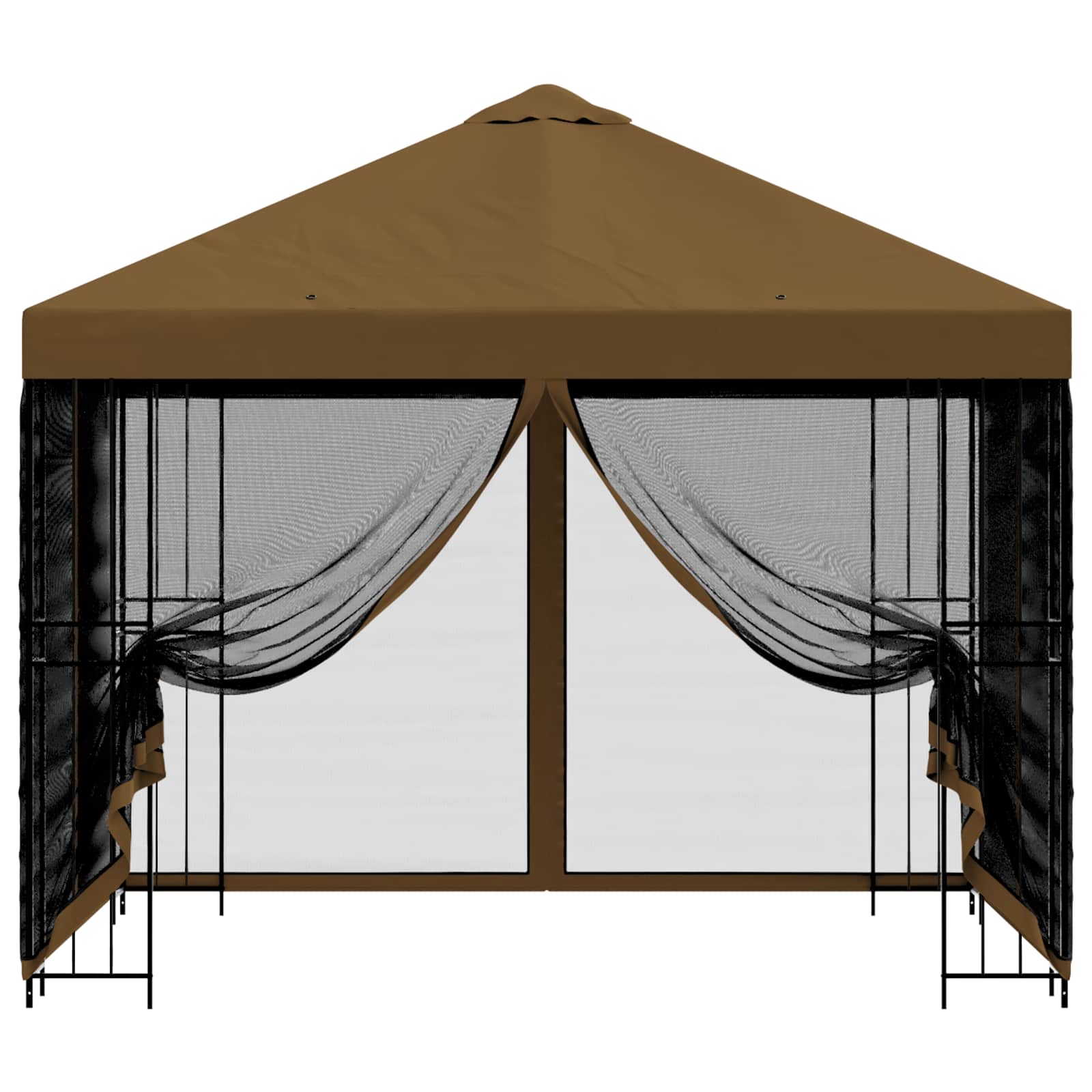 Gazebo da giardino con pareti laterali 3 x 3 m Tortora