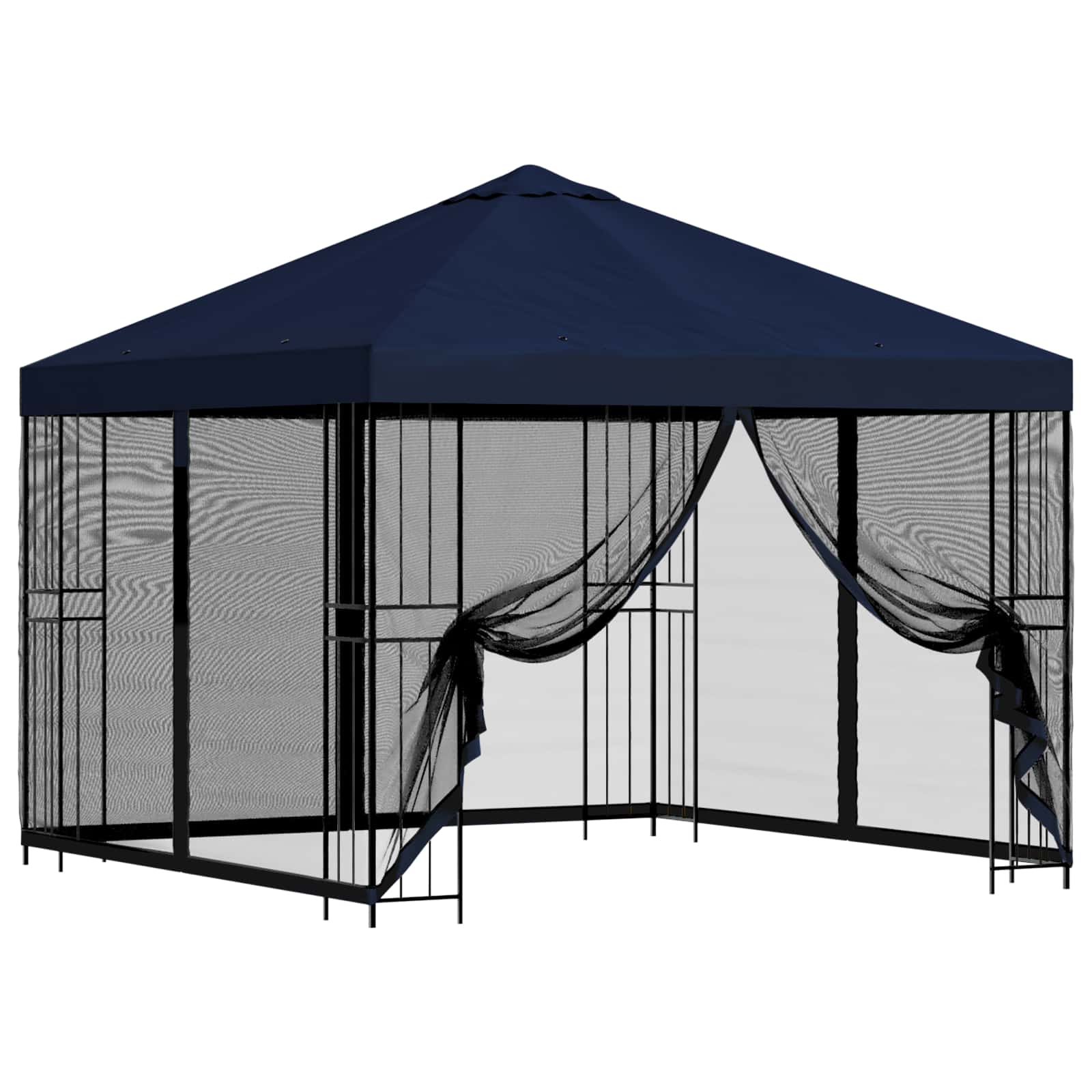 Gazebo da giardino con pareti laterali 3 x 3 m Blu
