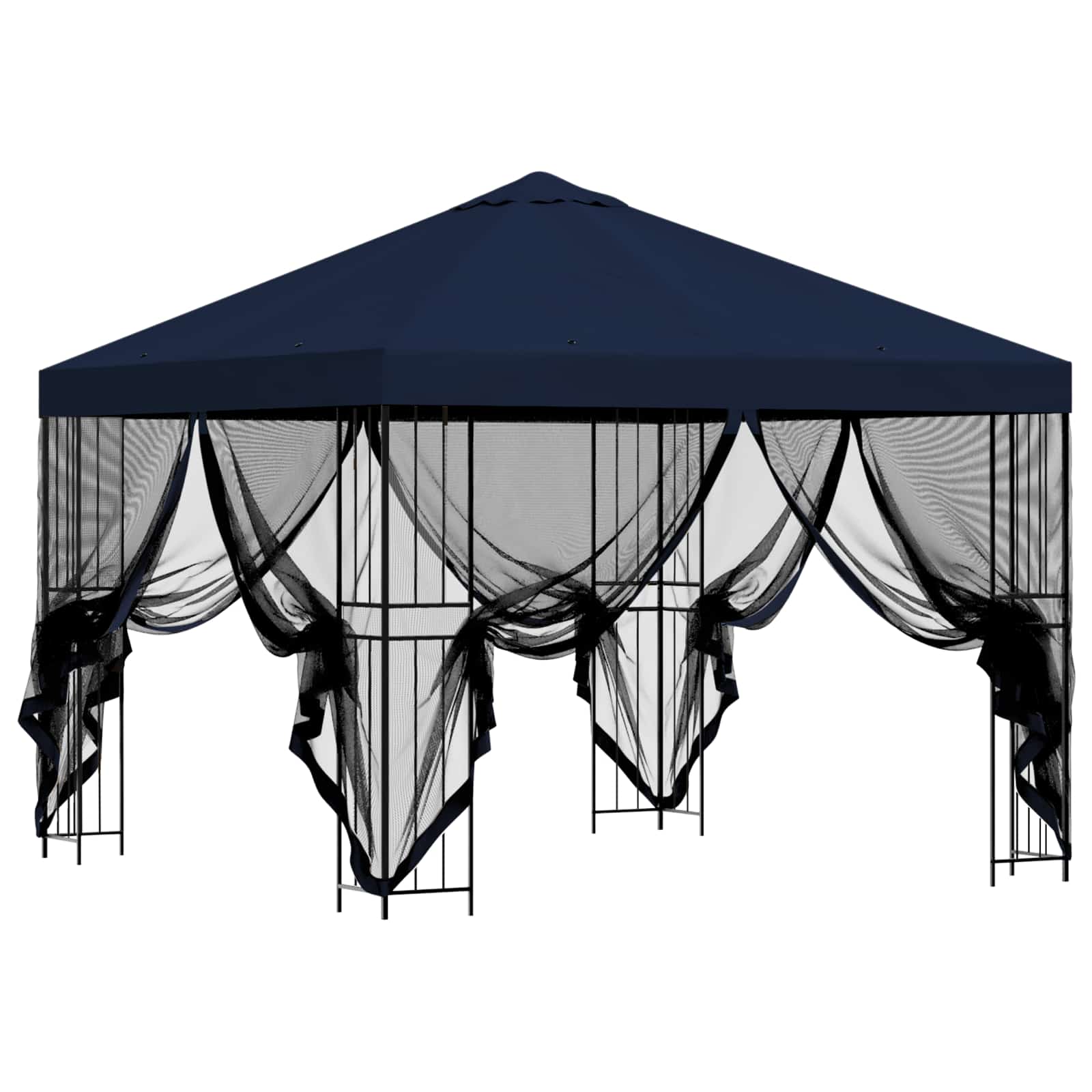 Gazebo da giardino con pareti laterali 3 x 3 m Blu