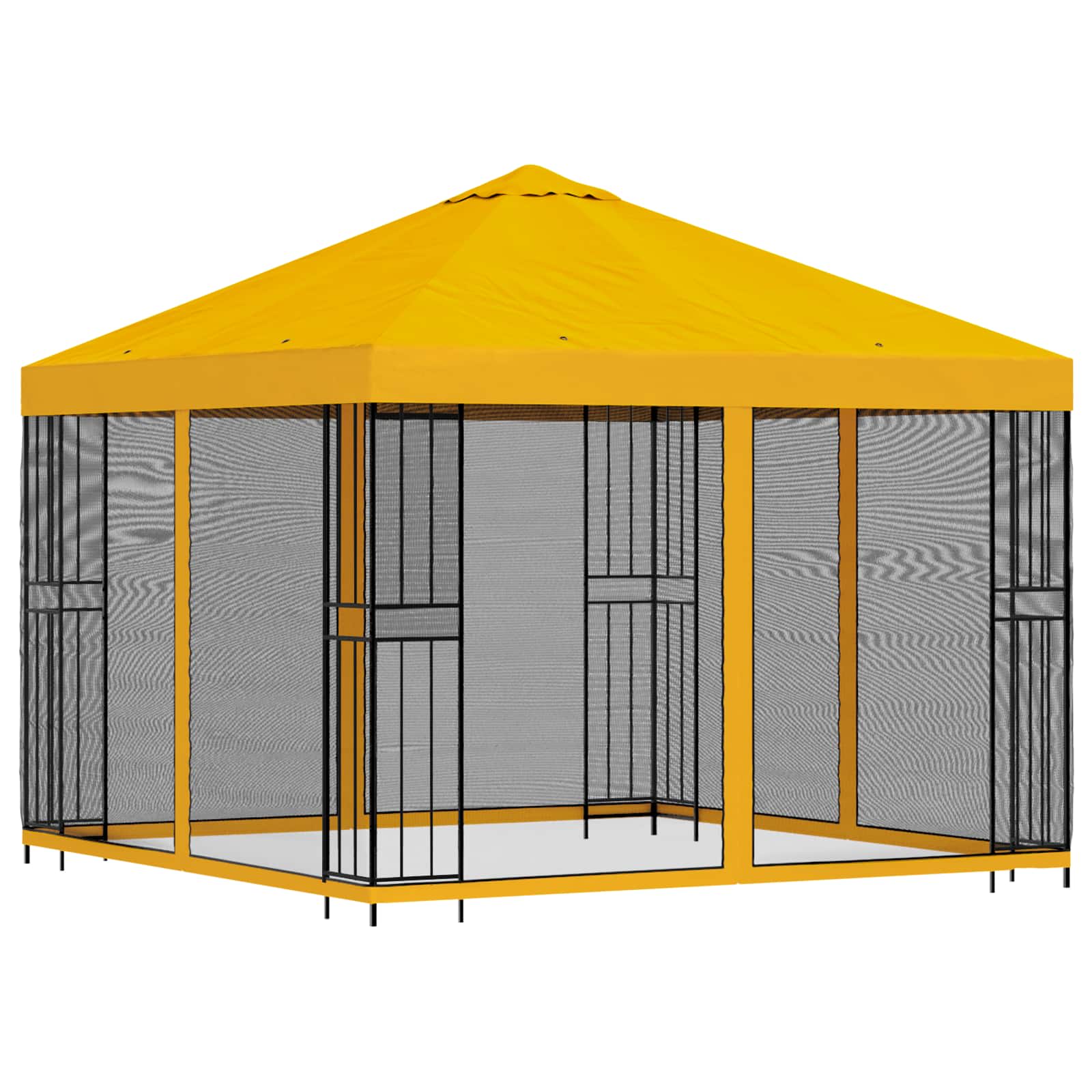 Gazebo da giardino con pareti laterali 3 x 3 m Giallo