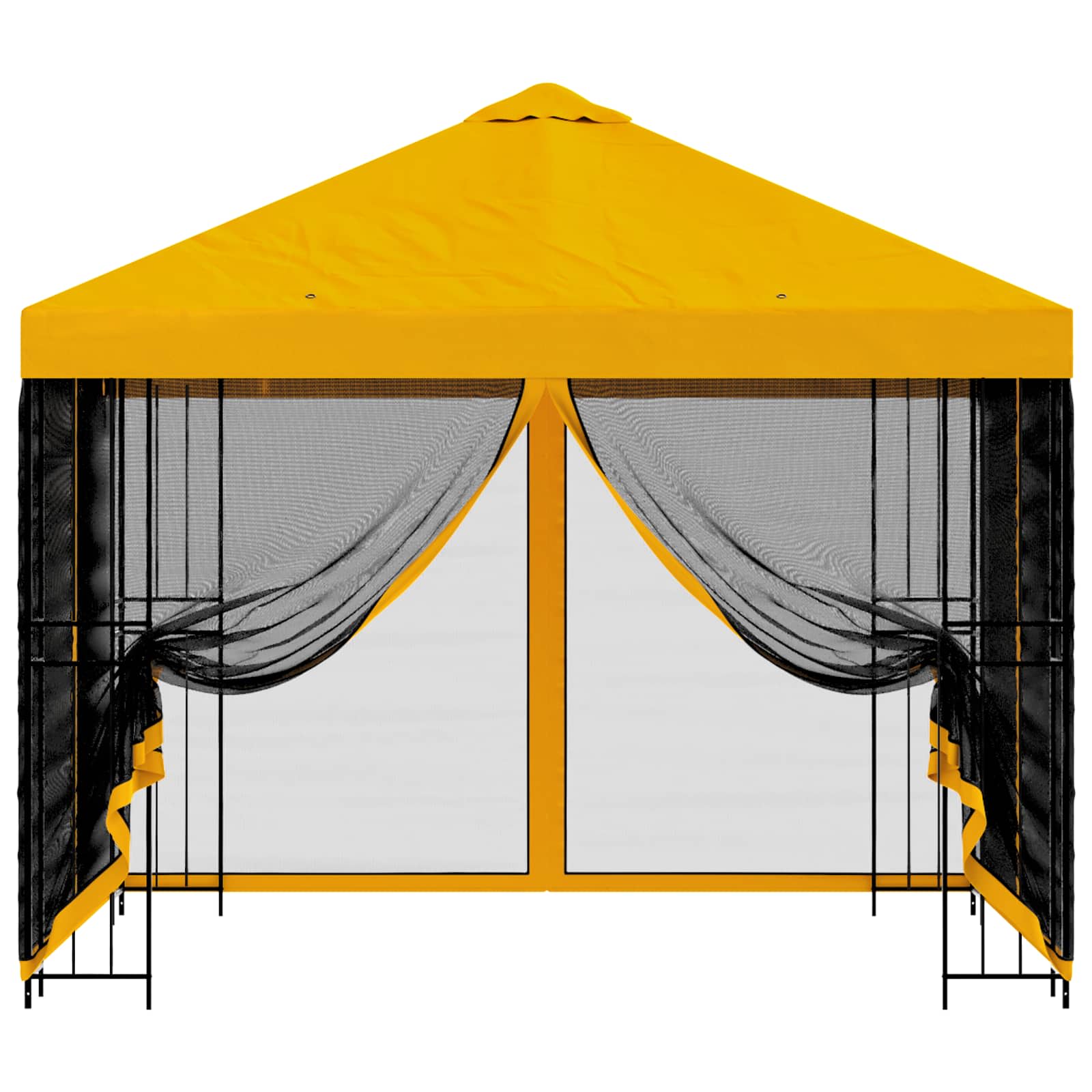 Gazebo da giardino con pareti laterali 3 x 3 m Giallo