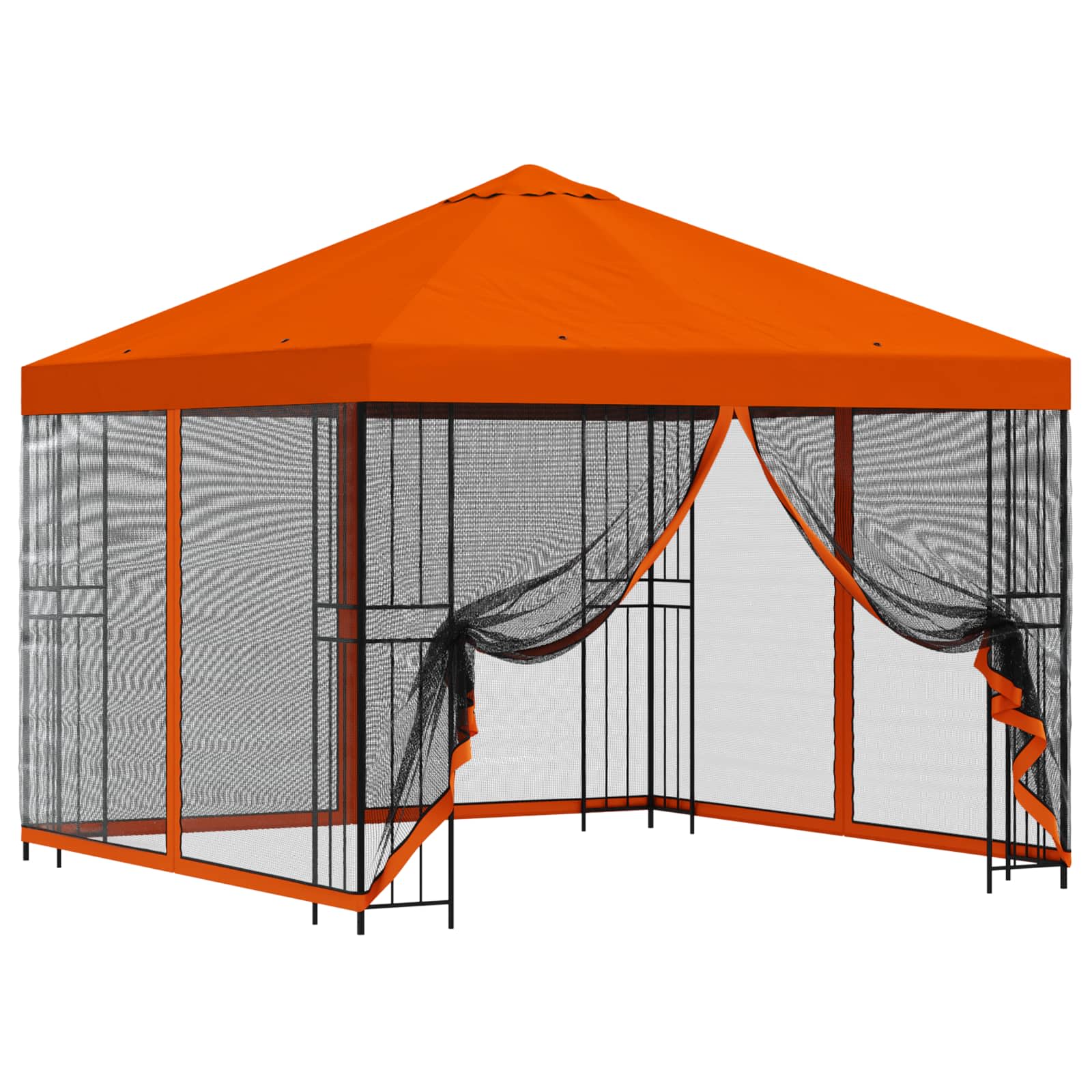 Gazebo da giardino con pareti laterali 3 x 3 m Arancione