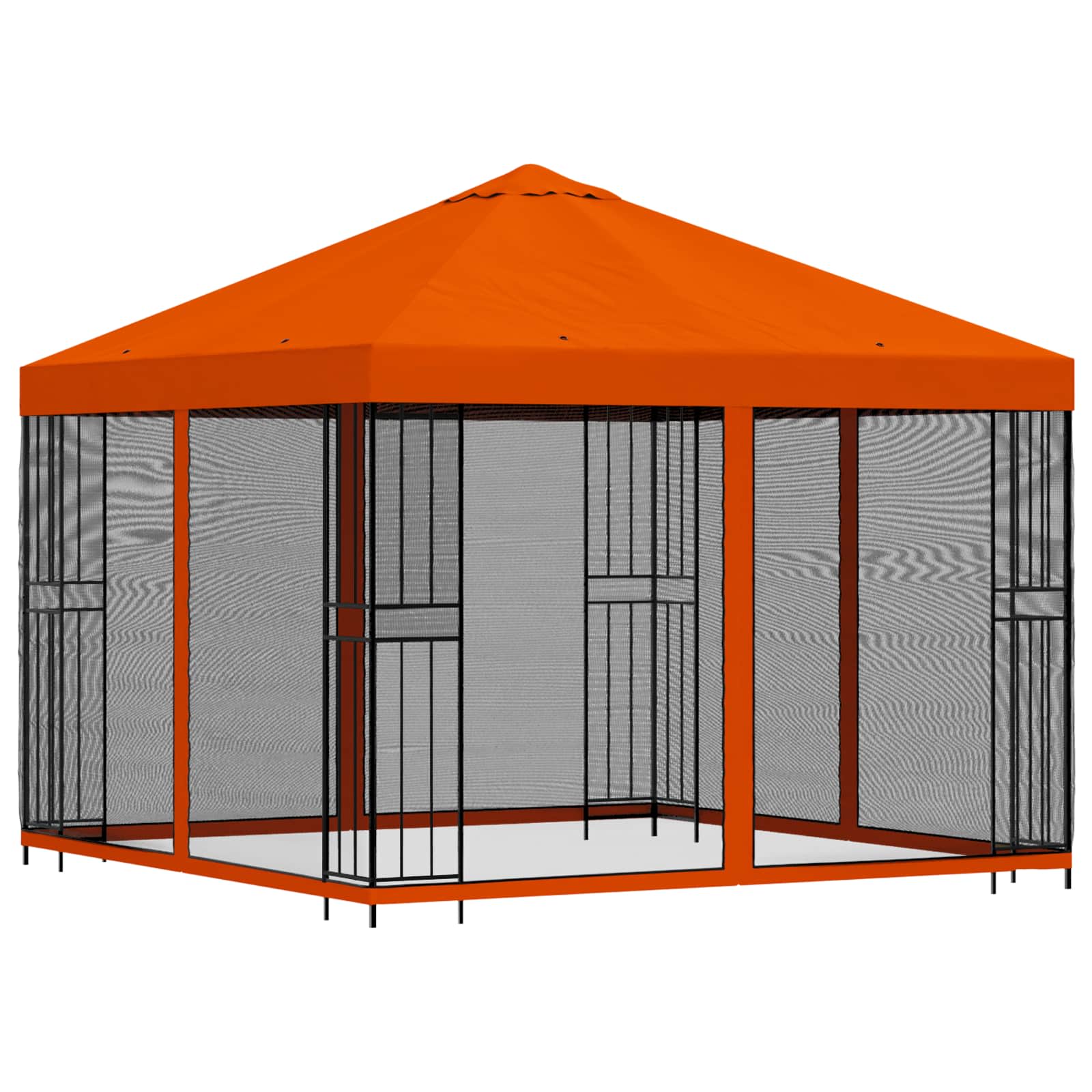 Gazebo da giardino con pareti laterali 3 x 3 m Arancione