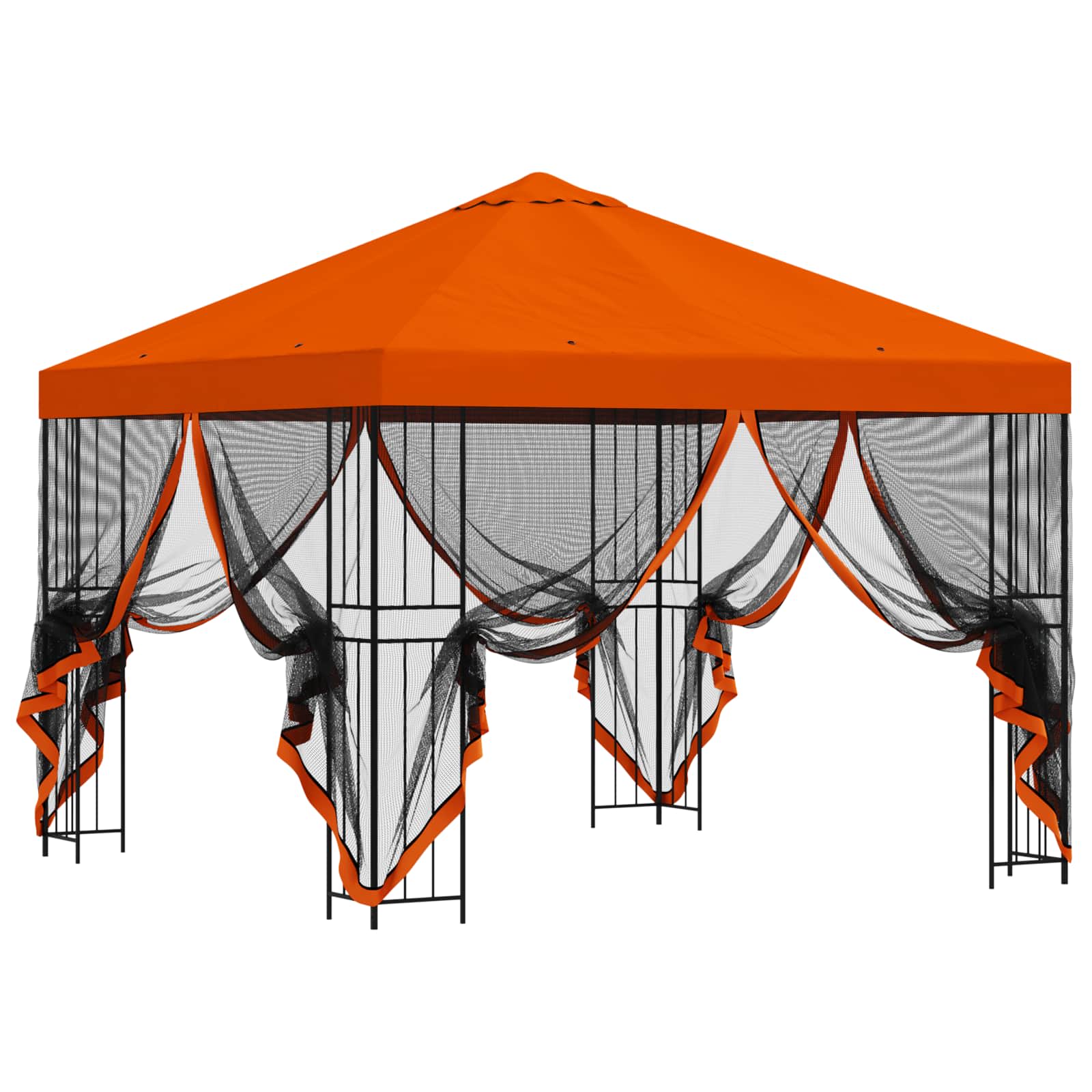 Gazebo da giardino con pareti laterali 3 x 3 m Arancione