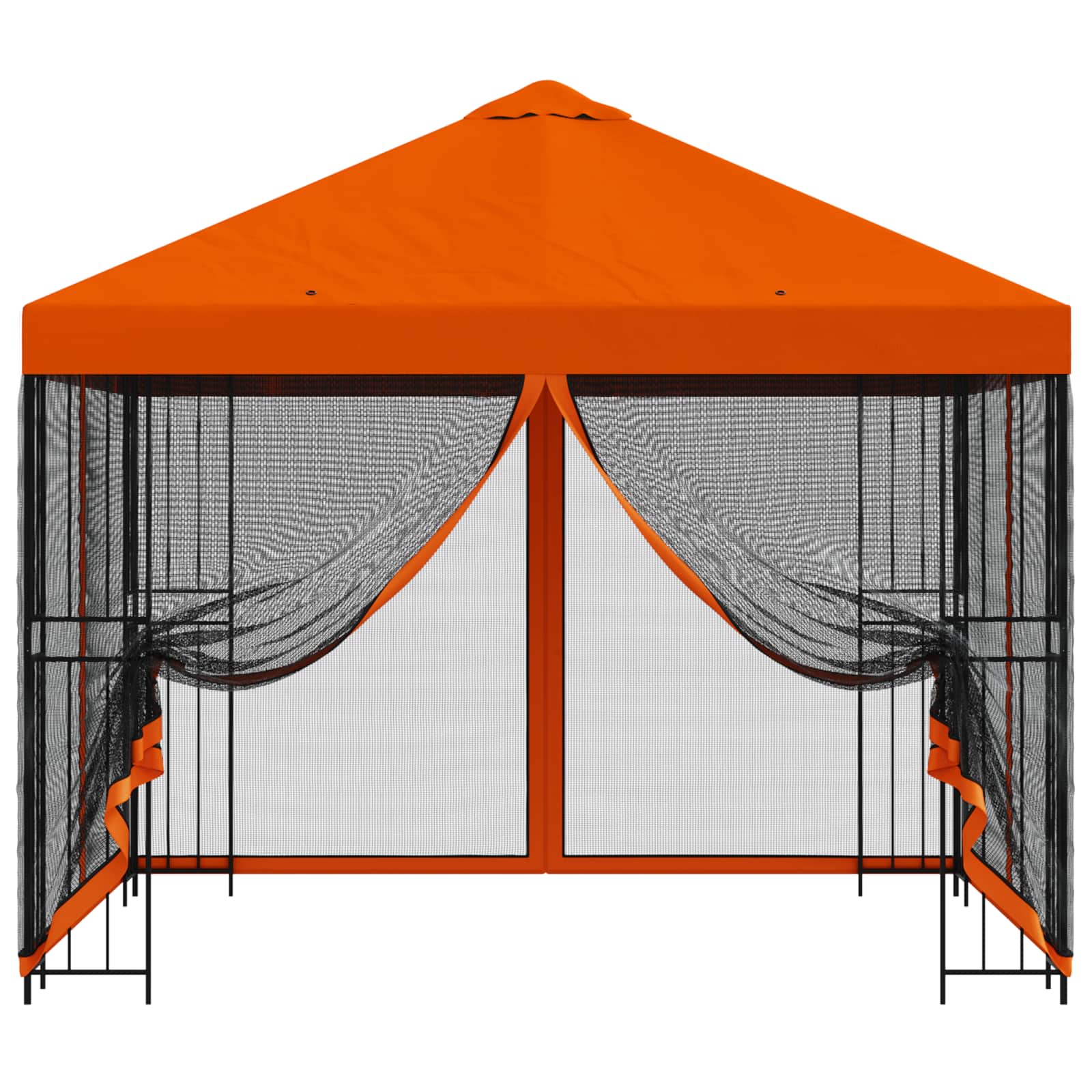 Gazebo da giardino con pareti laterali 3 x 3 m Arancione
