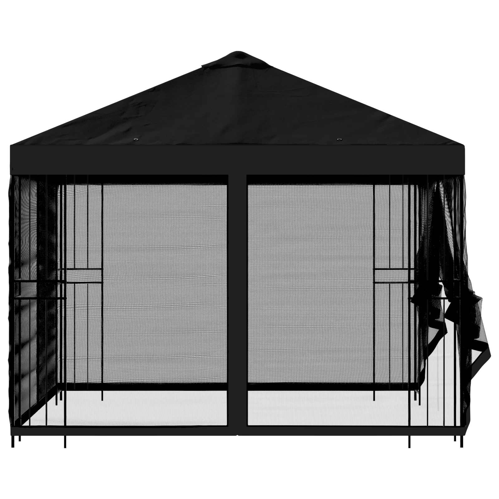 Gazebo da giardino con pareti laterali 3 x 3 m Nero