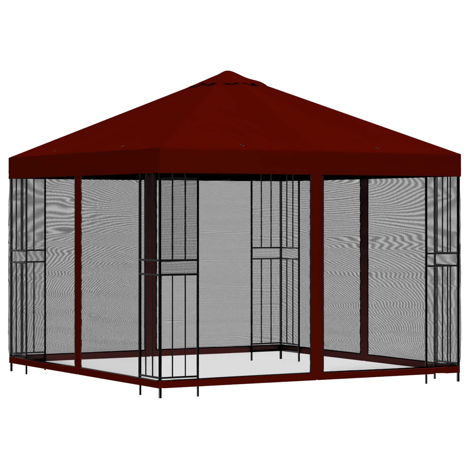 Gazebo da giardino con pareti laterali 3 x 3 m Borgogna