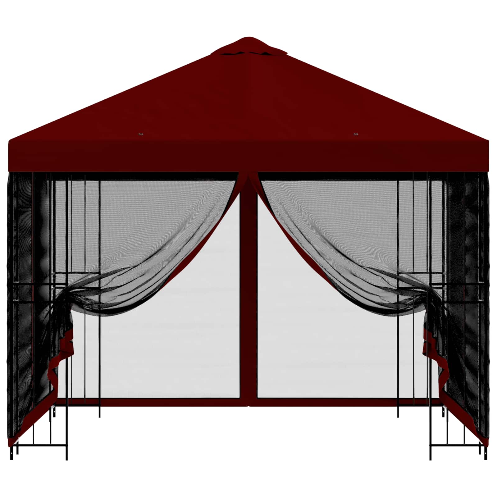 Gazebo da giardino con pareti laterali 3 x 3 m Borgogna