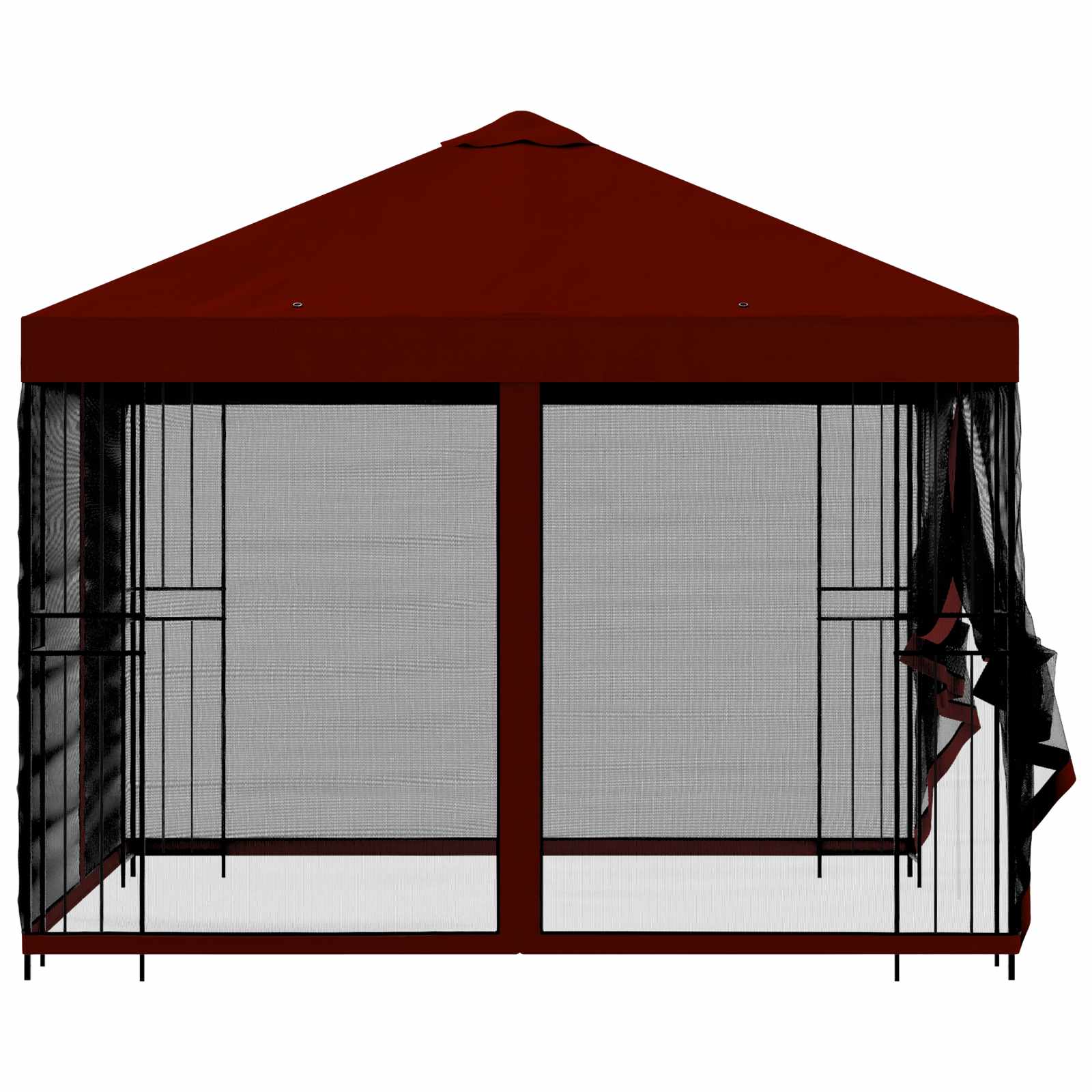 Gazebo da giardino con pareti laterali 3 x 3 m Borgogna