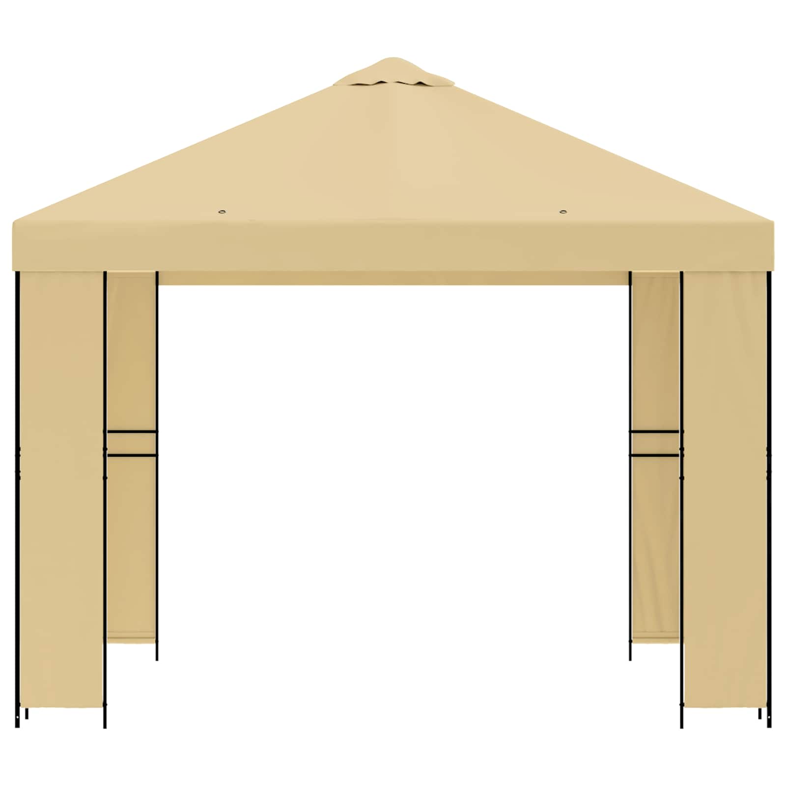 Gazebo 3 x 3 m Crema Poliestere e Acciaio 190 gsm