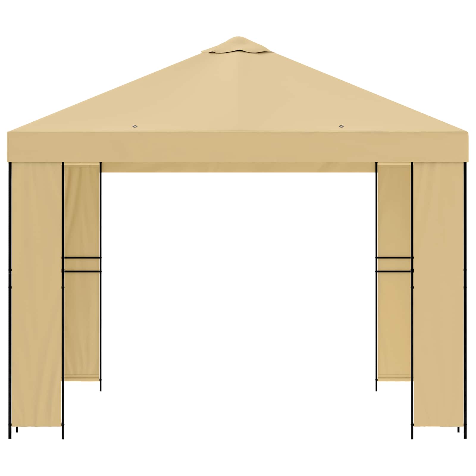 Gazebo 3 x 3 m Crema Poliestere e Acciaio 190 gsm