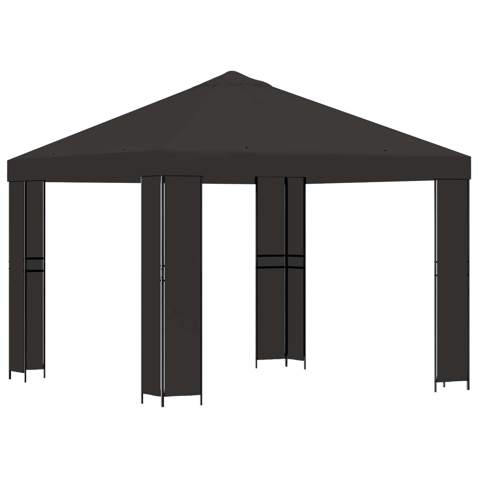Gazebo 3 x 3 m Antracite Poliestere e Acciaio 190 gsm