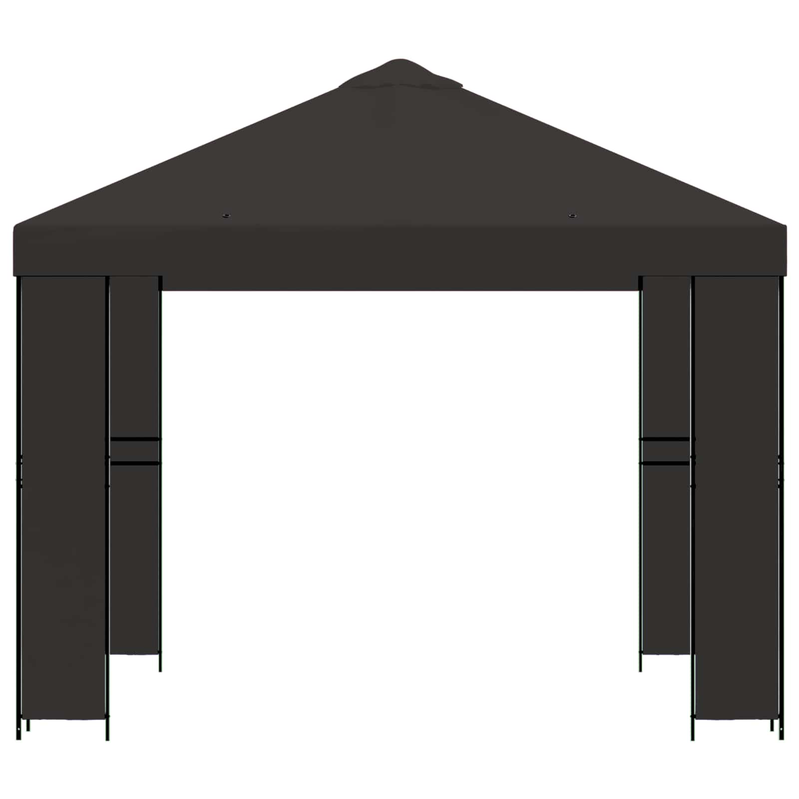 Gazebo 3 x 3 m Antracite Poliestere e Acciaio 190 gsm