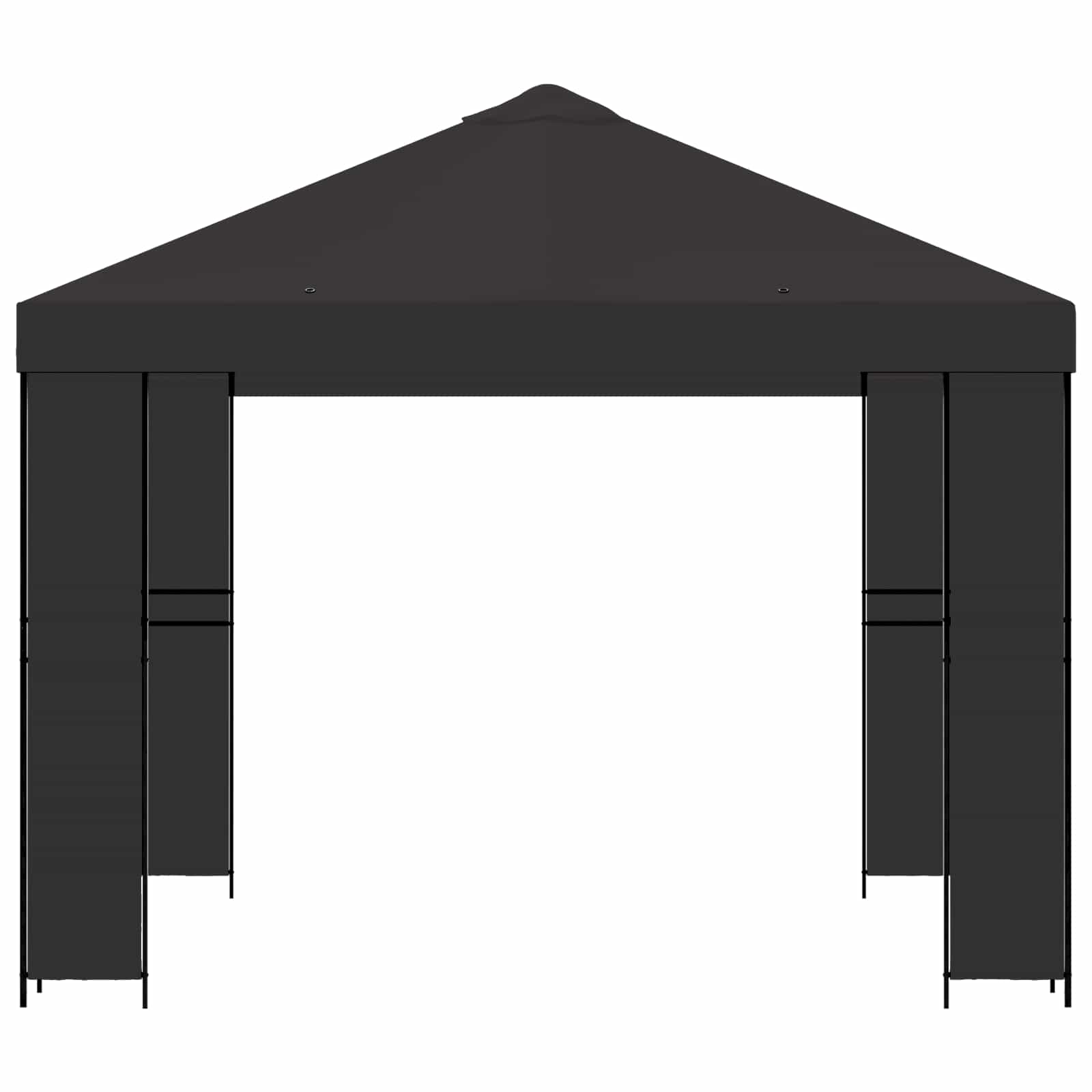 Gazebo 3 x 3 m Antracite Poliestere e Acciaio 190 gsm