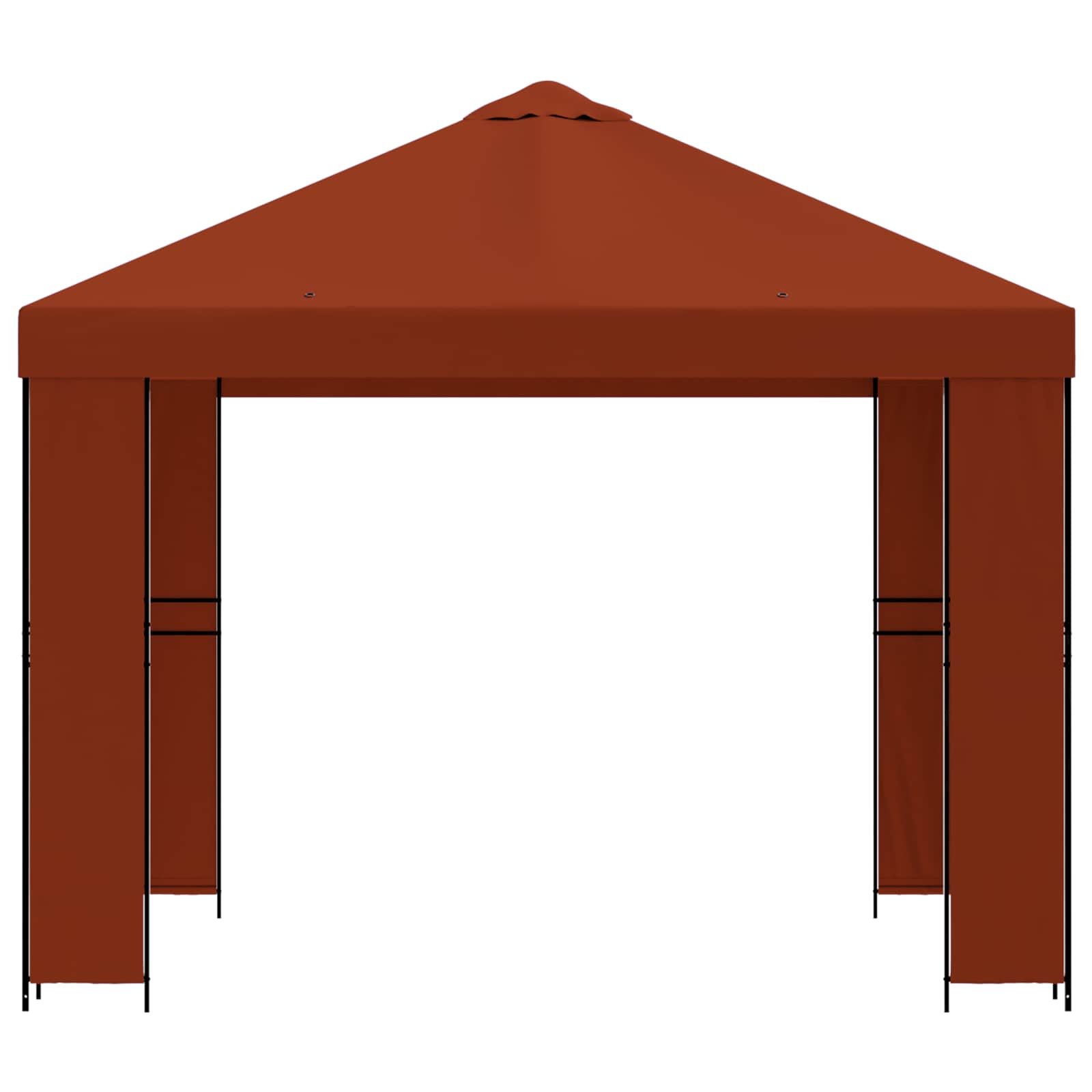 Gazebo 3 x 3 m Terracotta Poliestere e Acciaio 190 gsm