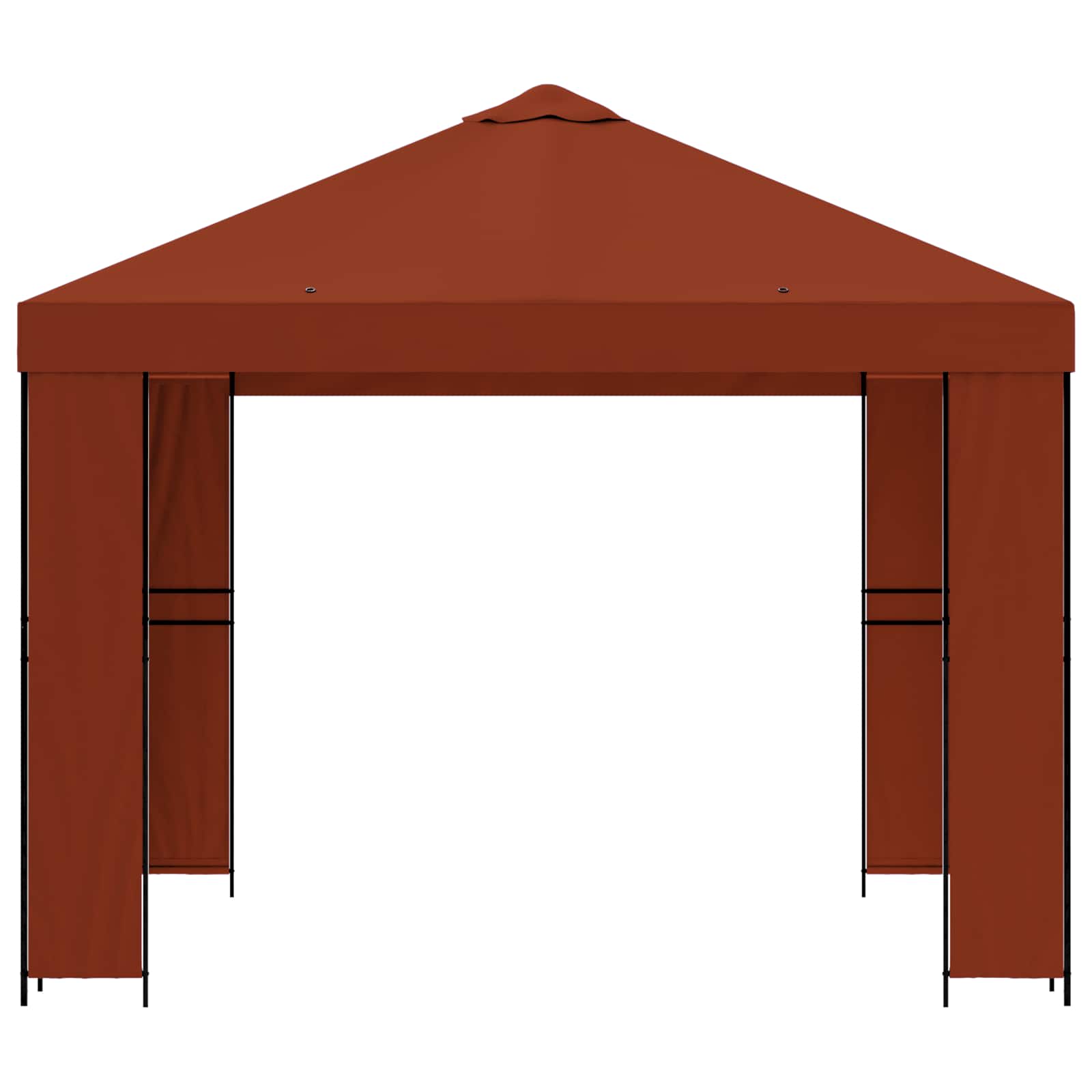 Gazebo 3 x 3 m Terracotta Poliestere e Acciaio 190 gsm
