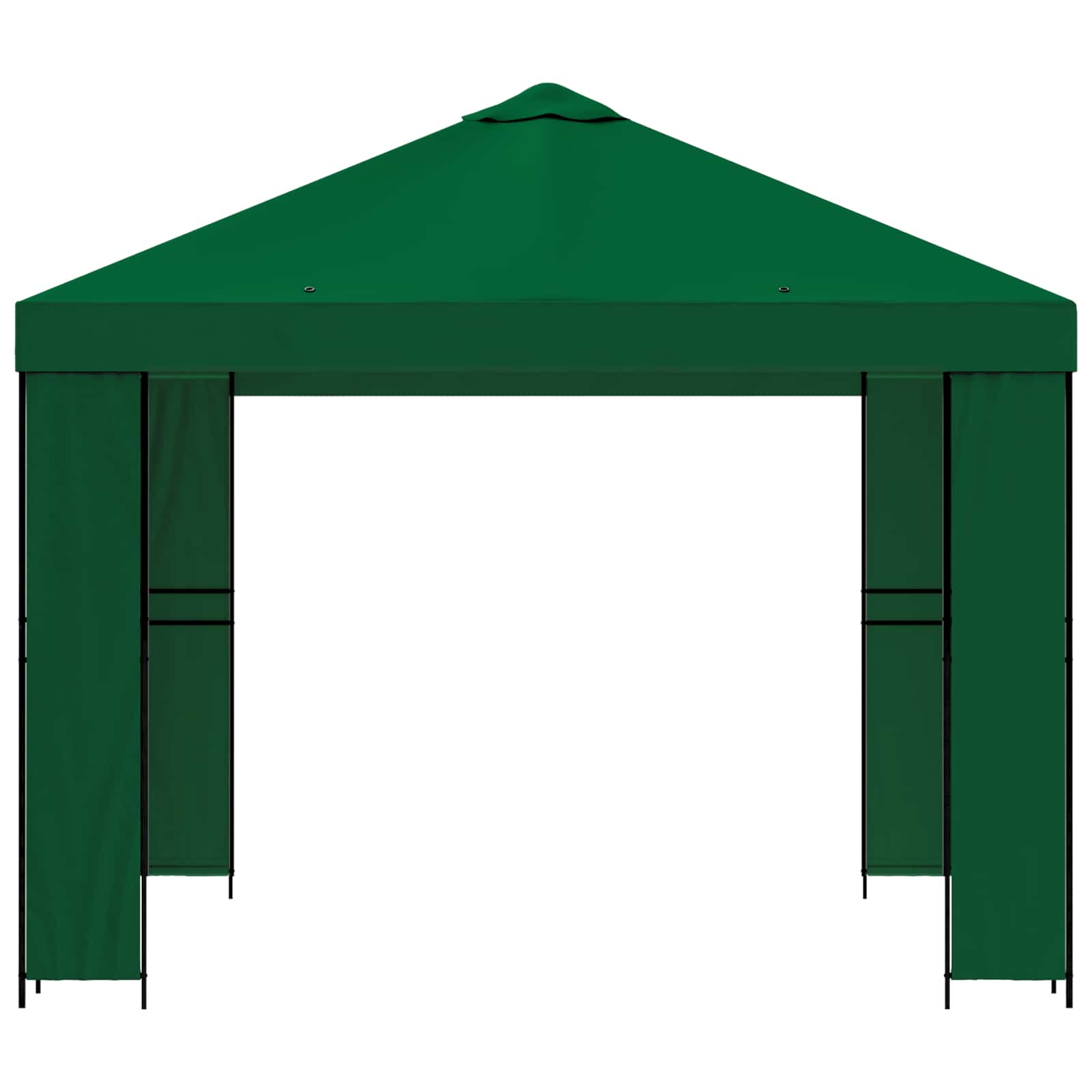 Gazebo 3 x 3 m Verde Poliestere e Acciaio 190 gsm