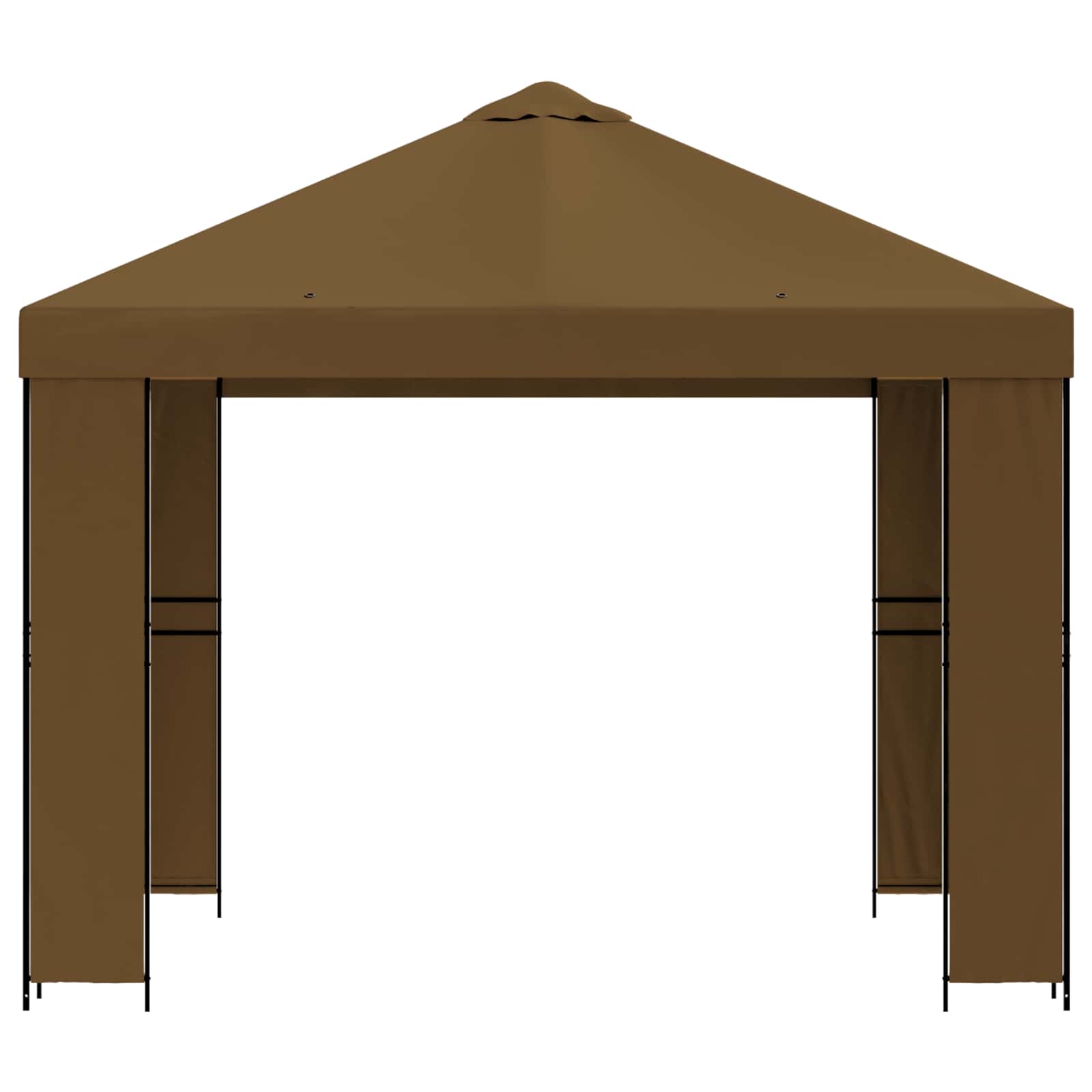 Gazebo 3 x 3 m Tortora Poliestere e Acciaio 190 gsm