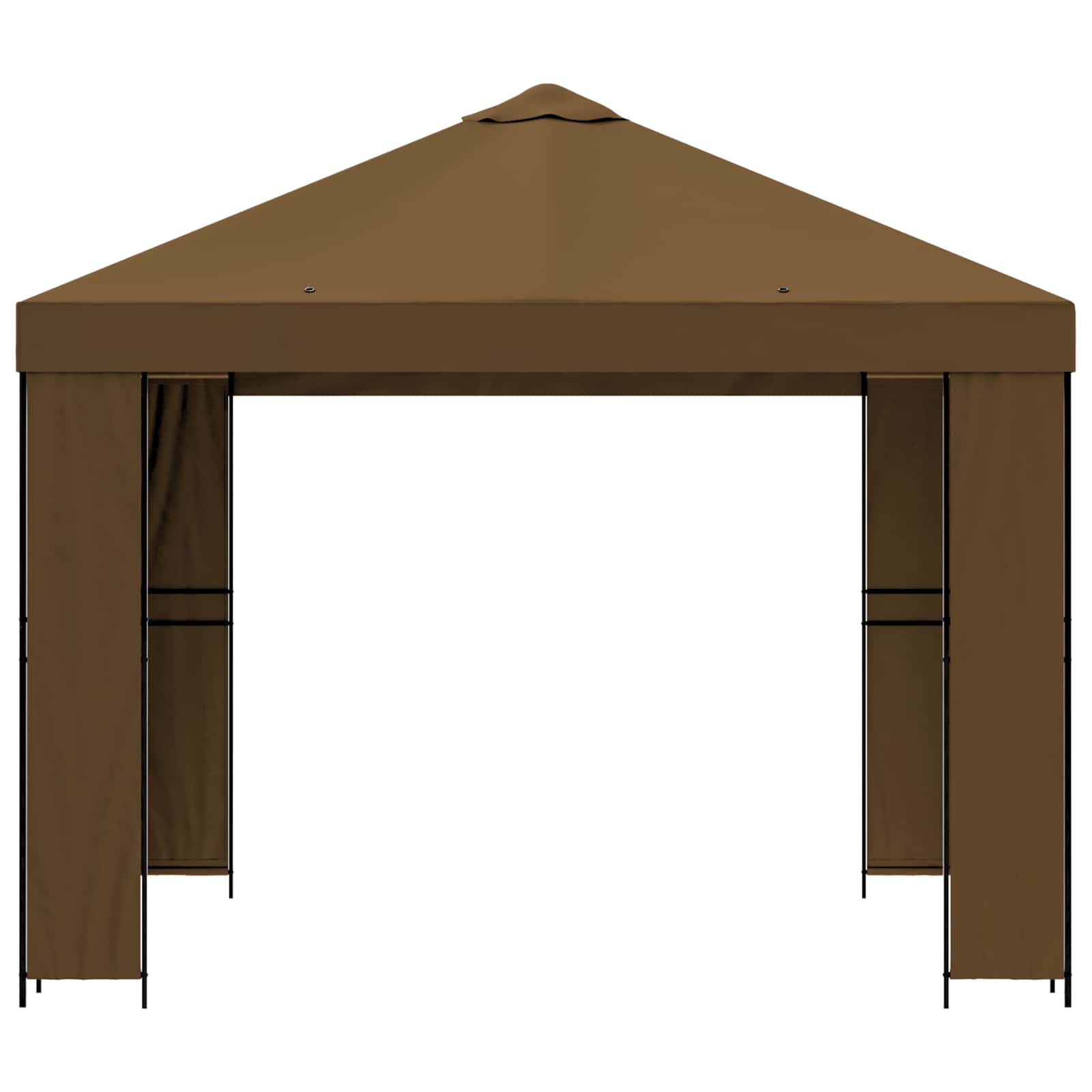 Gazebo 3 x 3 m Tortora Poliestere e Acciaio 190 gsm
