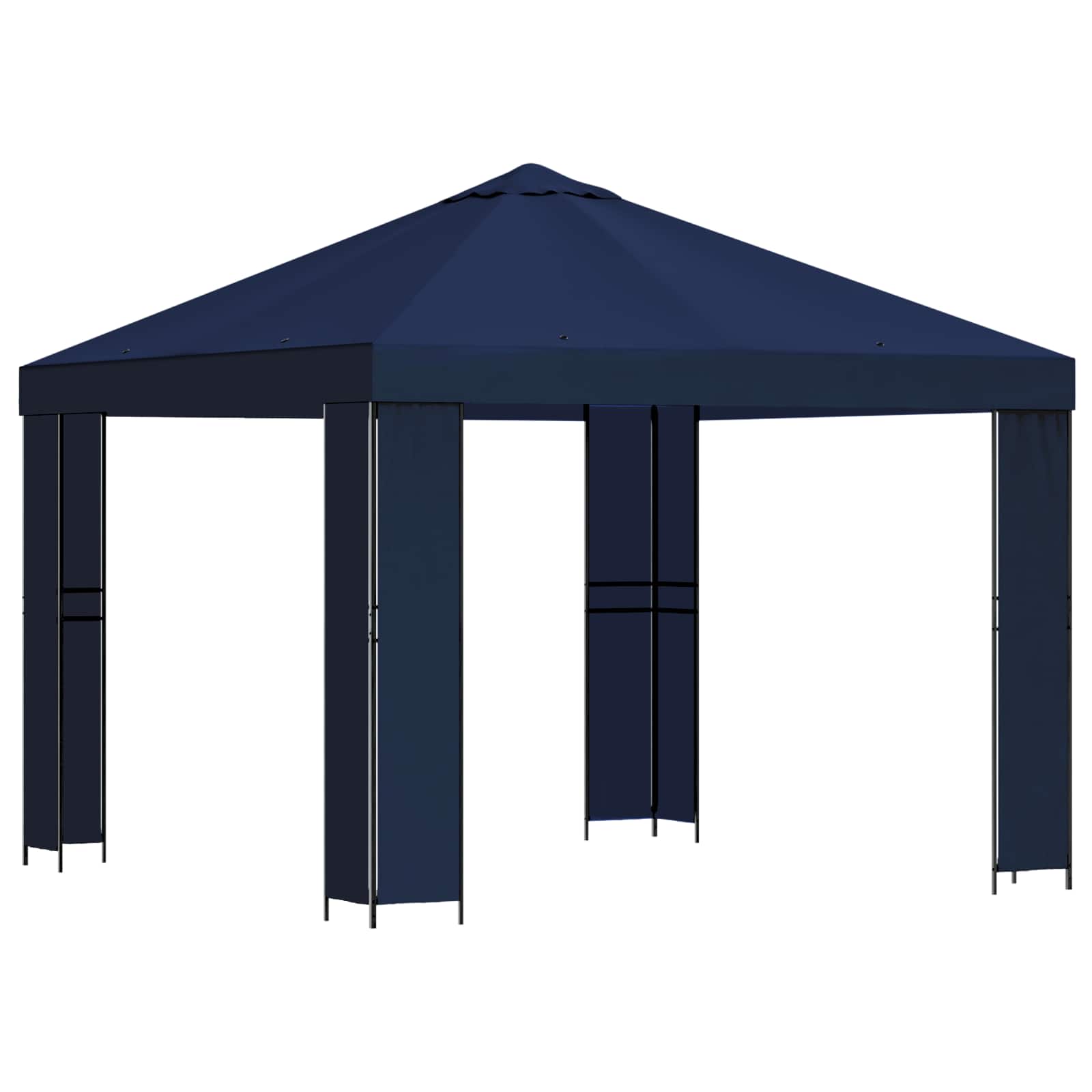 Gazebo 3 x 3 m Blu Poliestere e Acciaio 190 gsm
