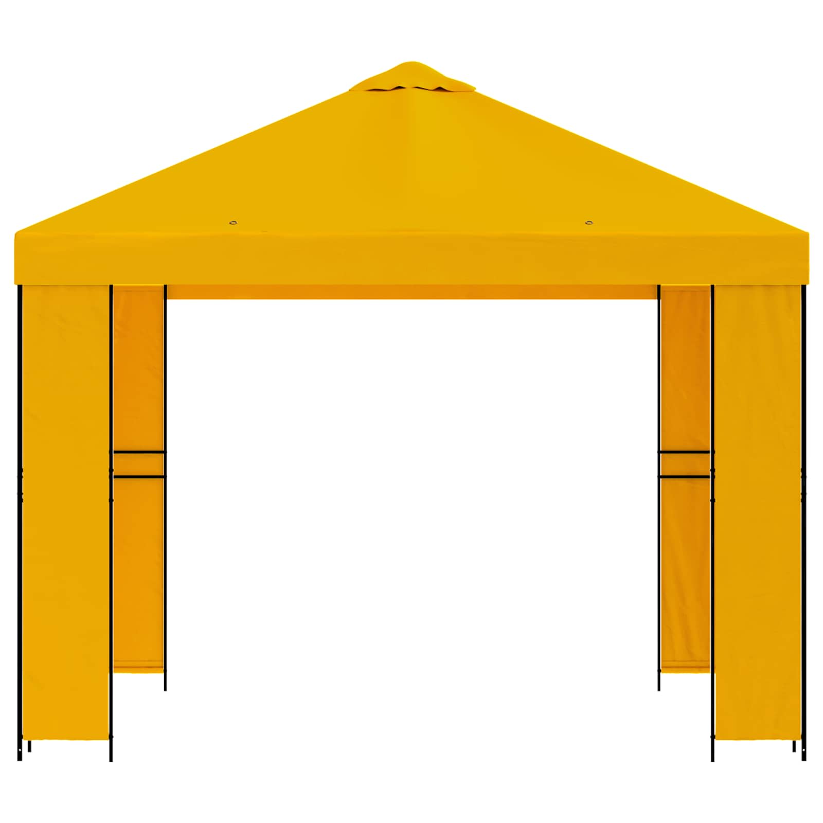 Gazebo 3 x 3 m Giallo Poliestere e Acciaio 190 gsm
