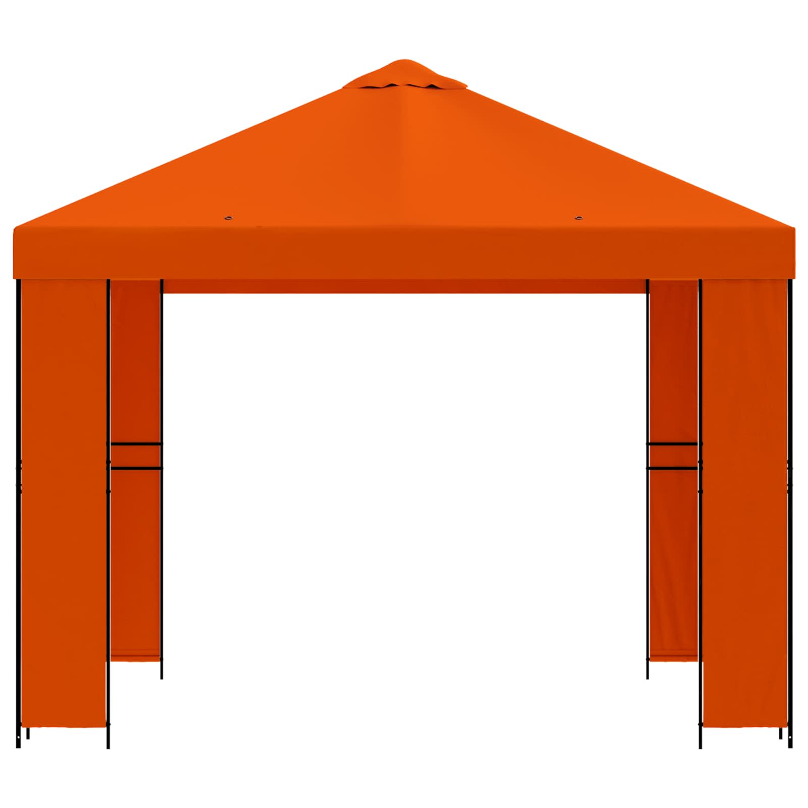 Gazebo 3 x 3 m Arancione Poliestere e Acciaio 190 gsm