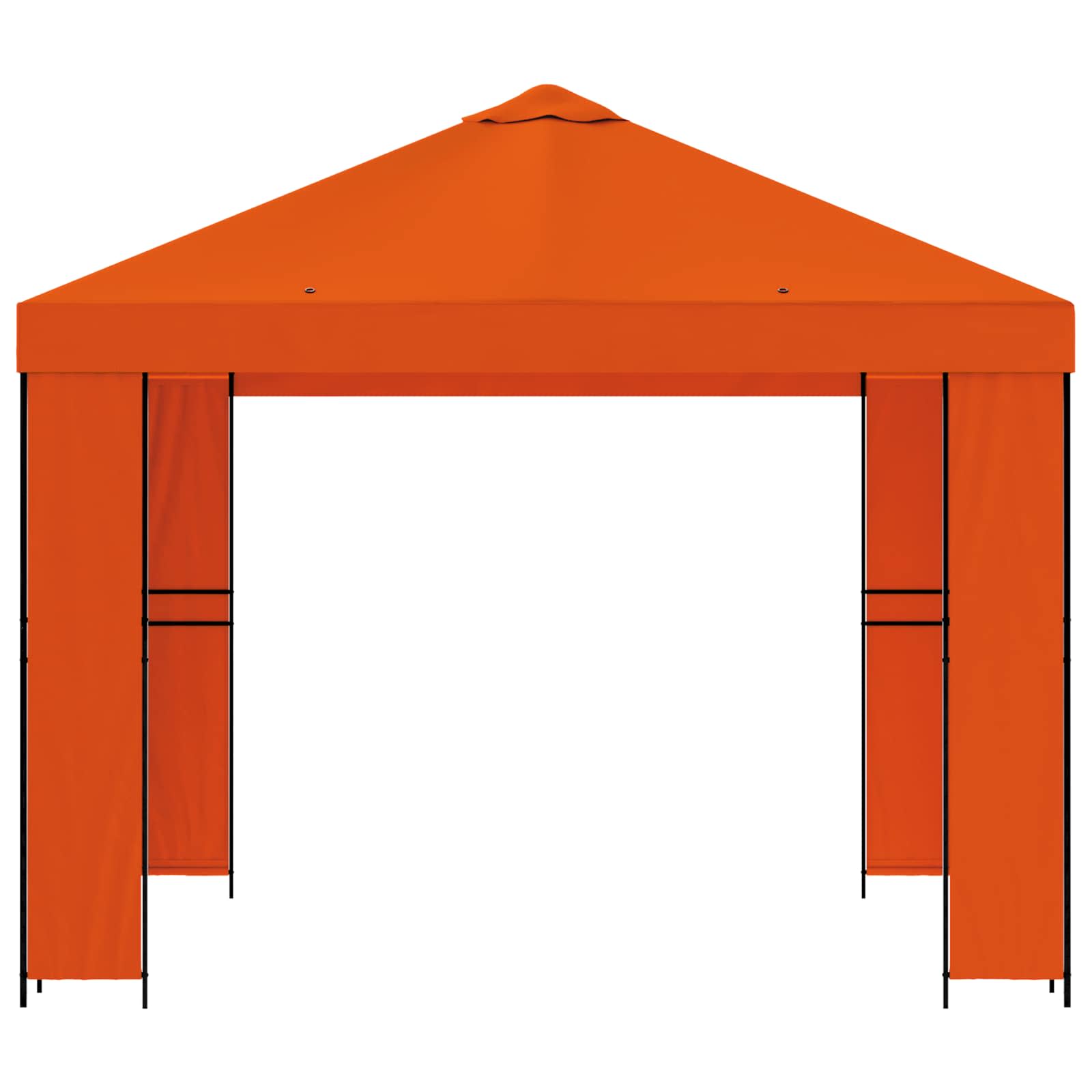 Gazebo 3 x 3 m Arancione Poliestere e Acciaio 190 gsm
