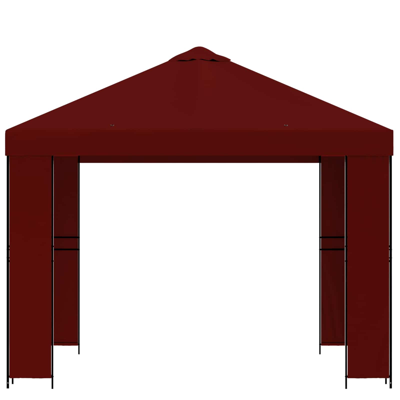 Gazebo 3 x 3 m Borgogna Poliestere e Acciaio 190 gsm