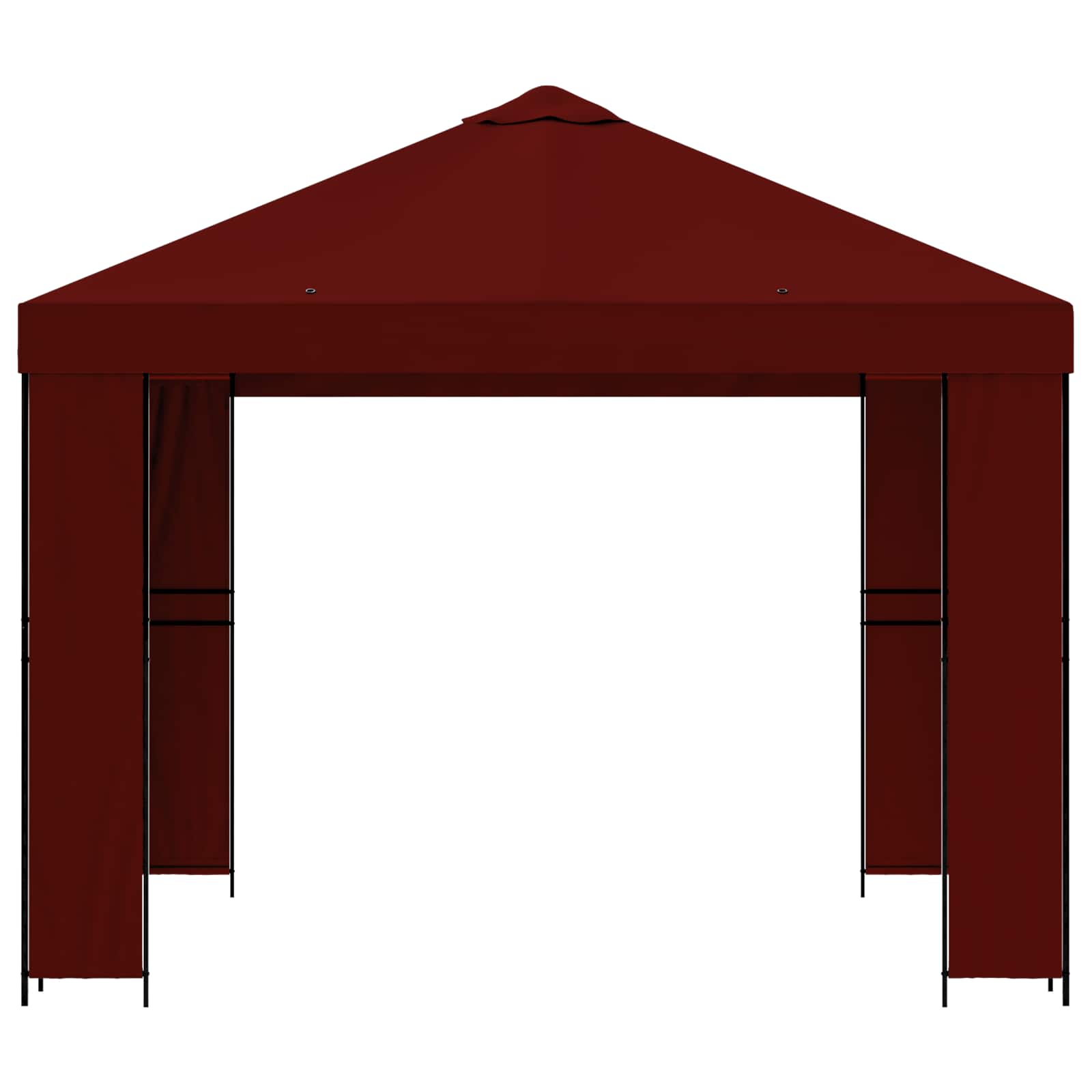 Gazebo 3 x 3 m Borgogna Poliestere e Acciaio 190 gsm