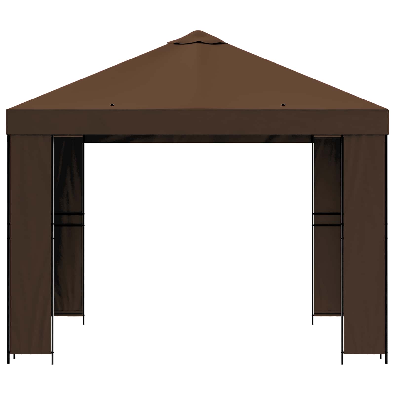 Gazebo 3 x 3 m Marrone Poliestere e Acciaio 190 gsm