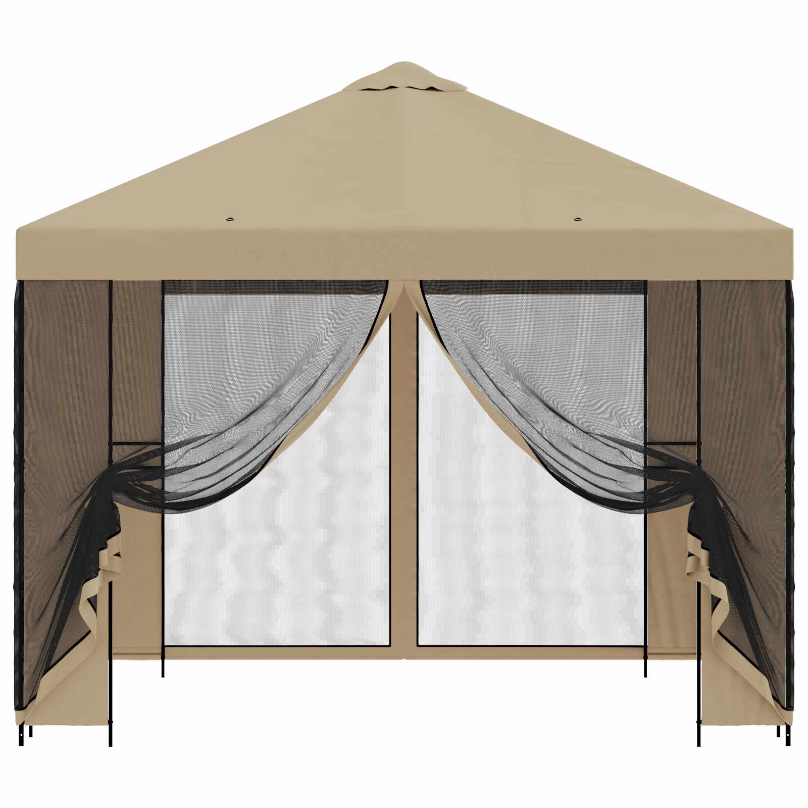 Gazebo da giardino con pareti laterali 3 x 3 m Beige