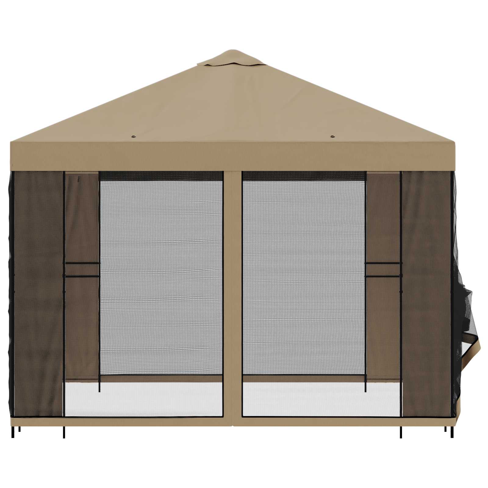 Gazebo da giardino con pareti laterali 3 x 3 m Beige