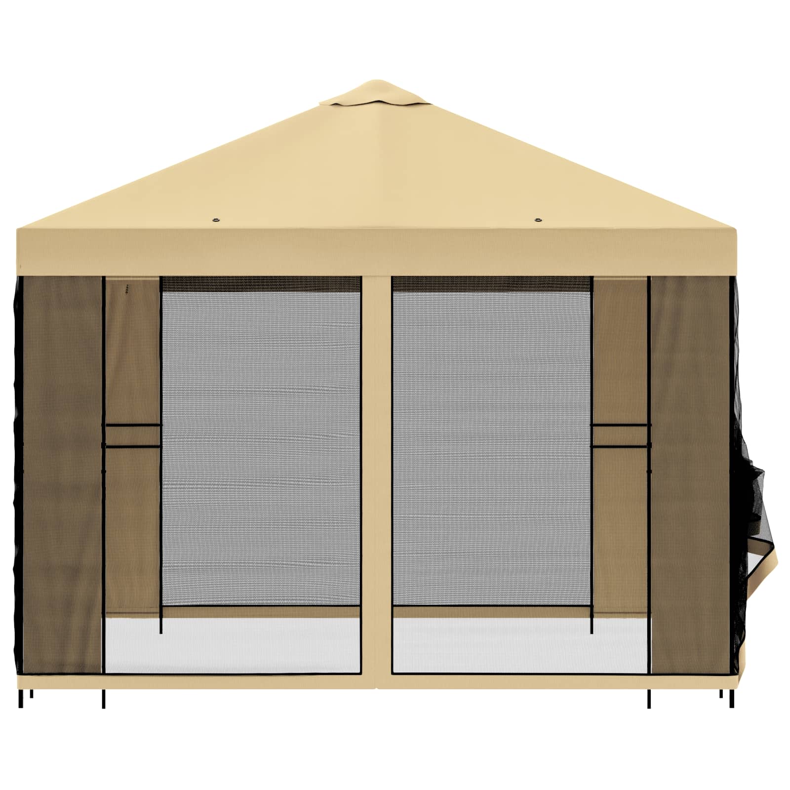 Gazebo da giardino con pareti laterali 3 x 3 m Crema
