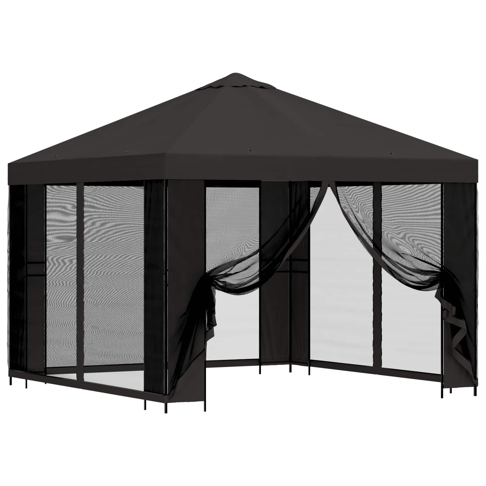 Gazebo da giardino con pareti laterali 3 x 3 m Antracite