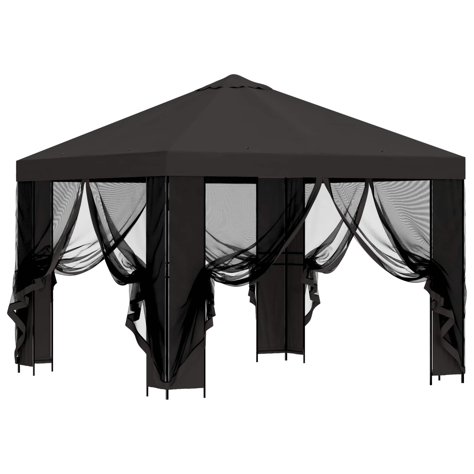 Gazebo da giardino con pareti laterali 3 x 3 m Antracite