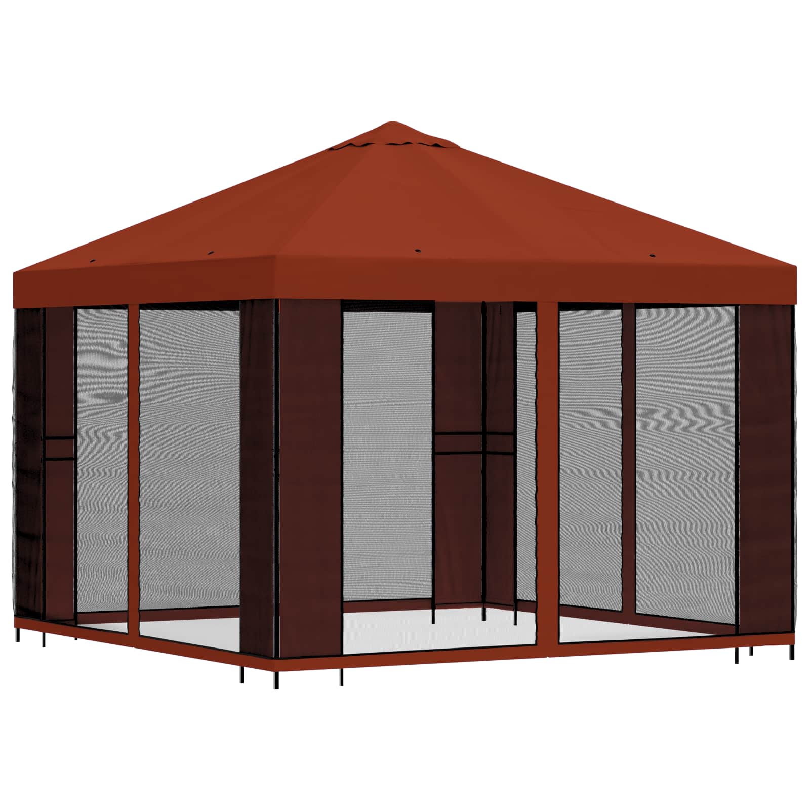 Gazebo da giardino con pareti laterali 3 x 3 m Terracotta