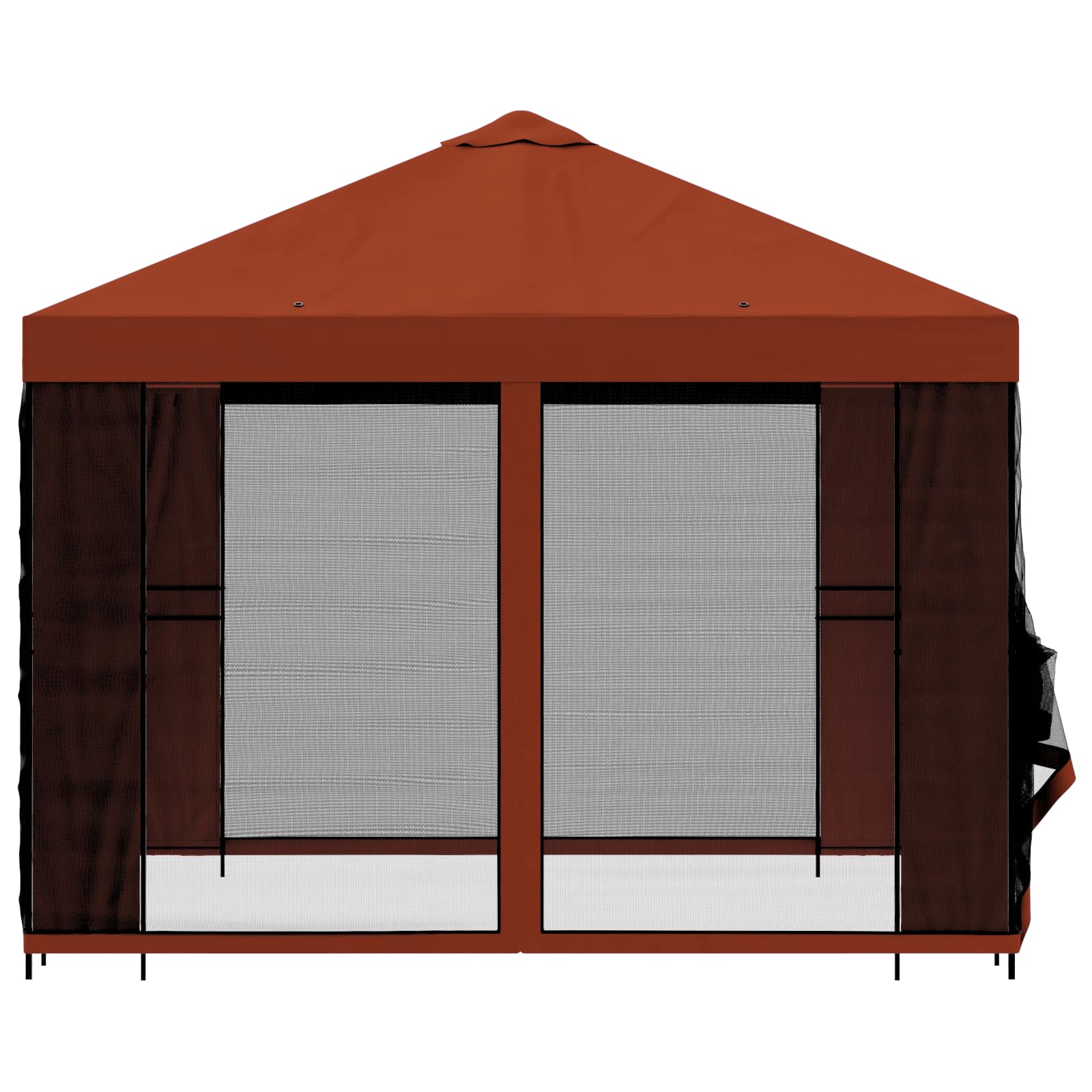 Gazebo da giardino con pareti laterali 3 x 3 m Terracotta