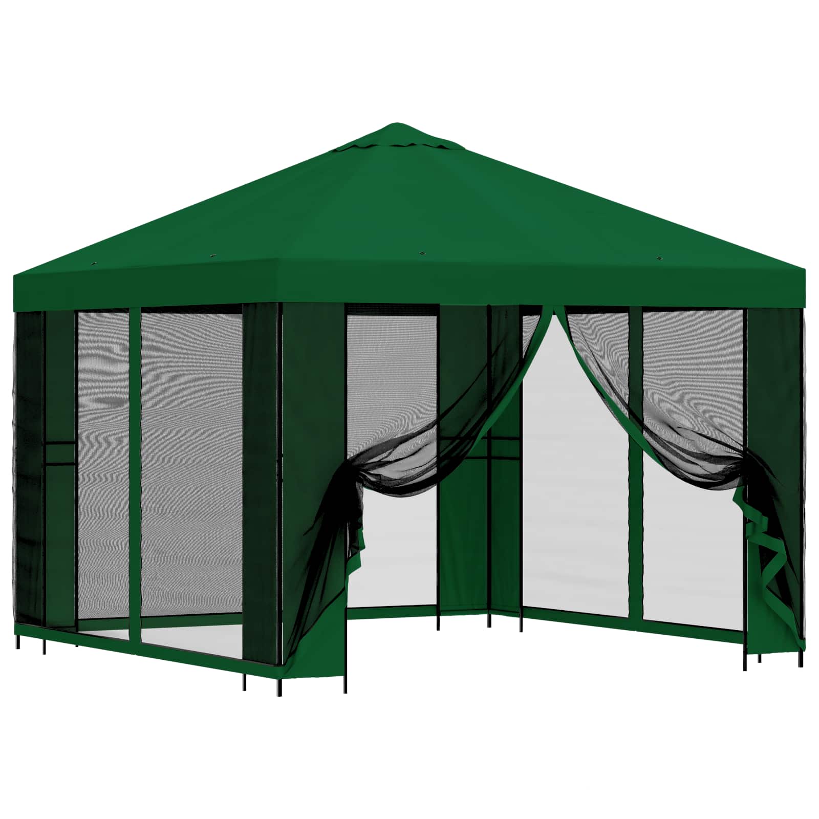 Gazebo da giardino con pareti laterali 3 x 3 m Verde