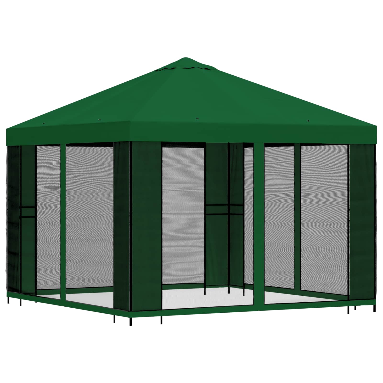Gazebo da giardino con pareti laterali 3 x 3 m Verde