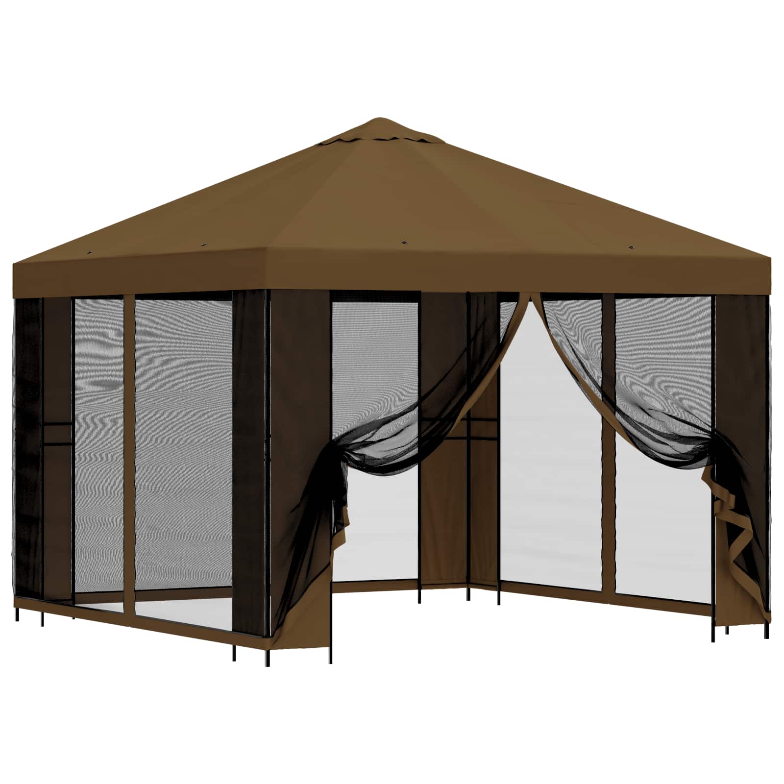 Gazebo da giardino con pareti laterali 3 x 3 m Tortora