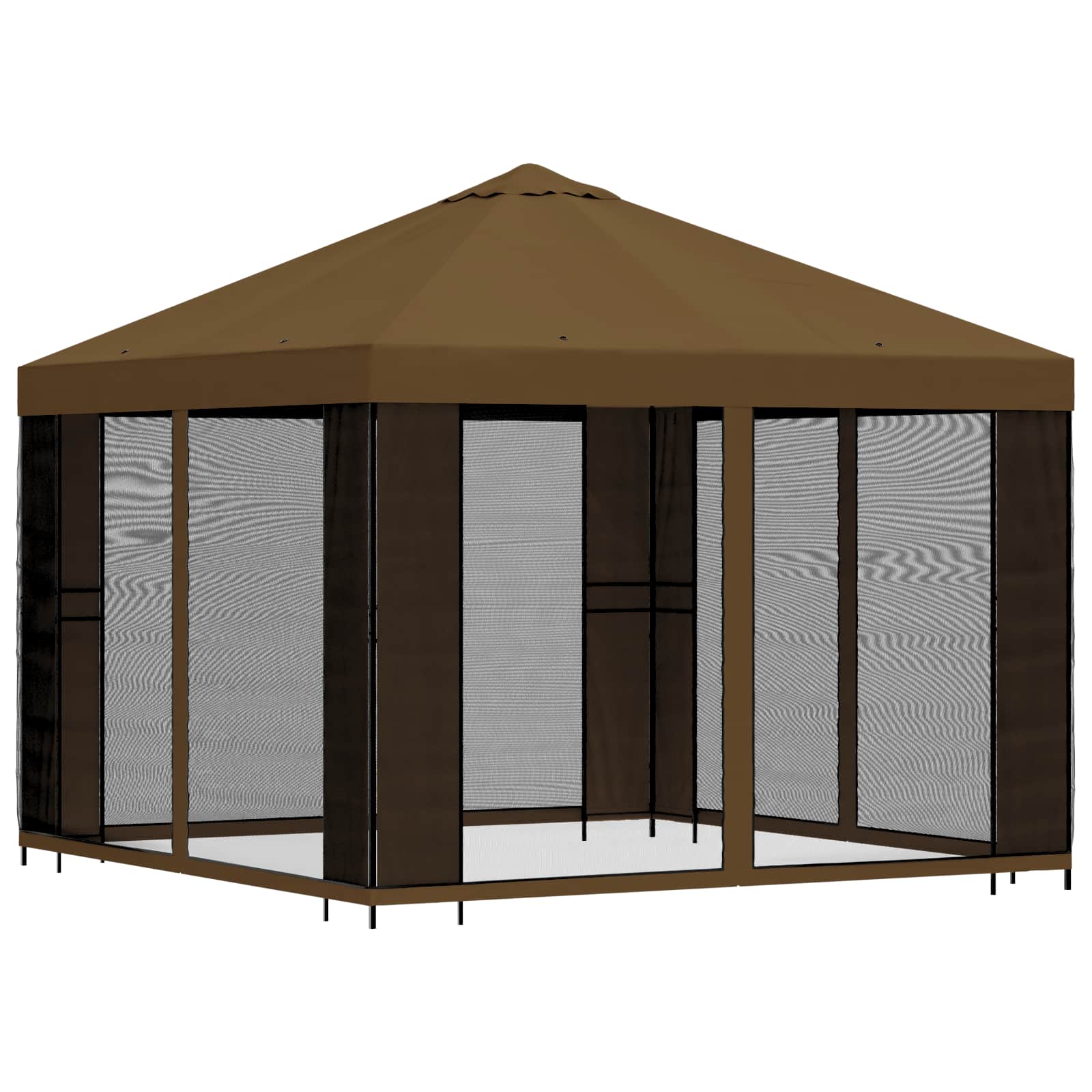 Gazebo da giardino con pareti laterali 3 x 3 m Tortora
