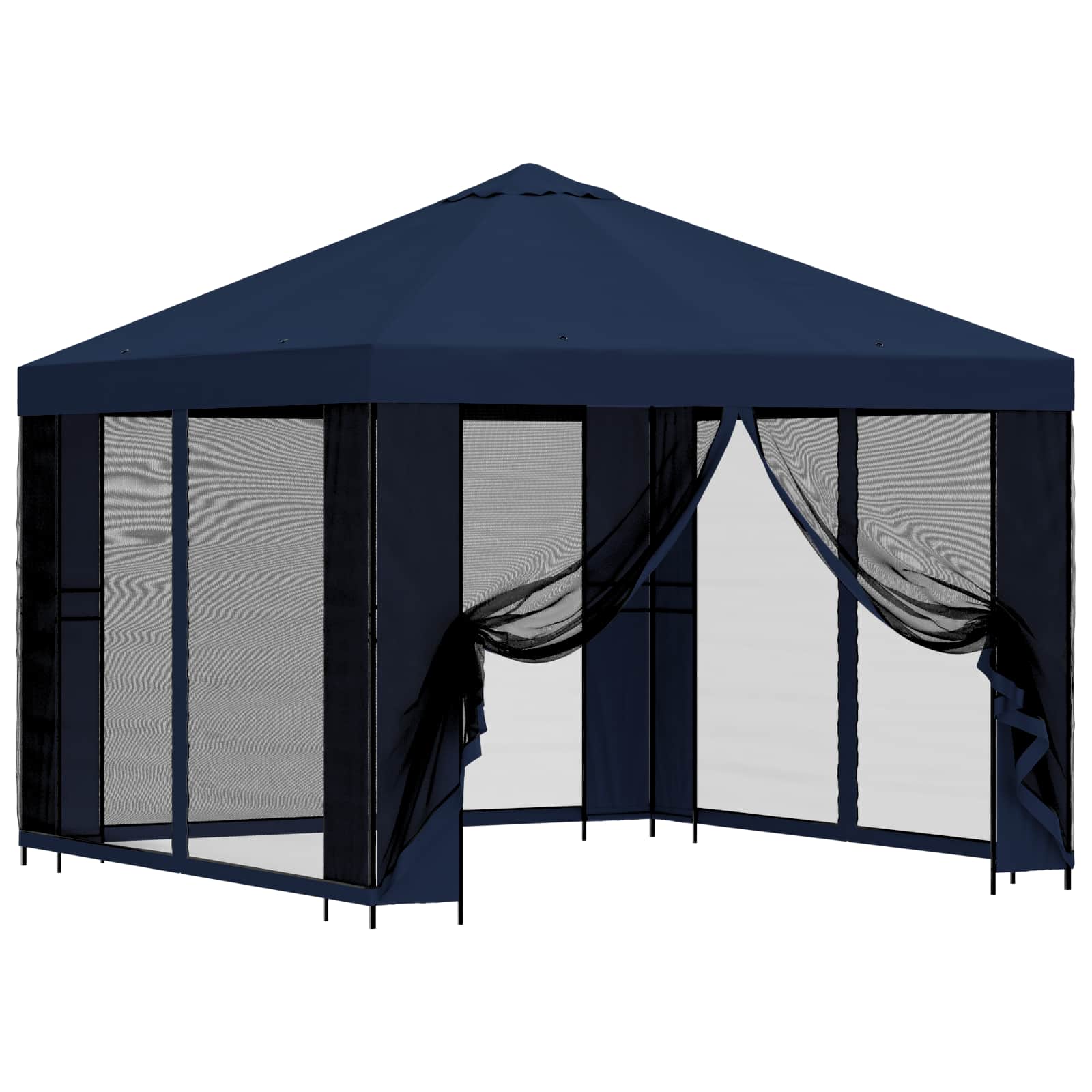 Gazebo da giardino con pareti laterali 3 x 3 m Blu