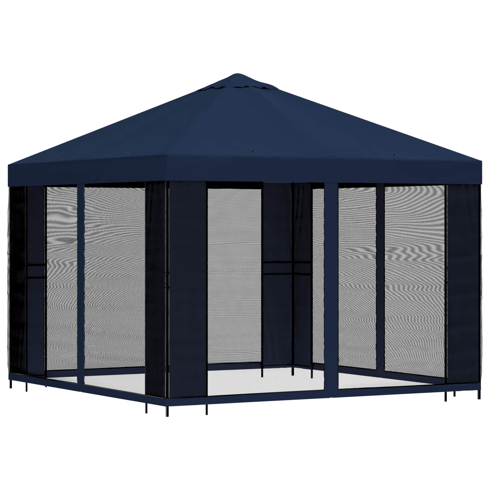 Gazebo da giardino con pareti laterali 3 x 3 m Blu