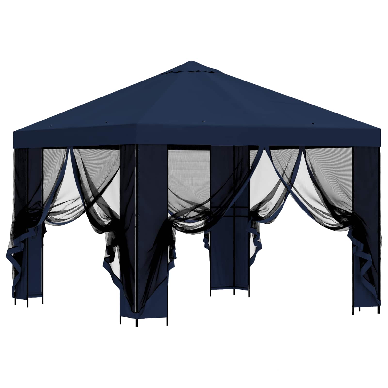 Gazebo da giardino con pareti laterali 3 x 3 m Blu