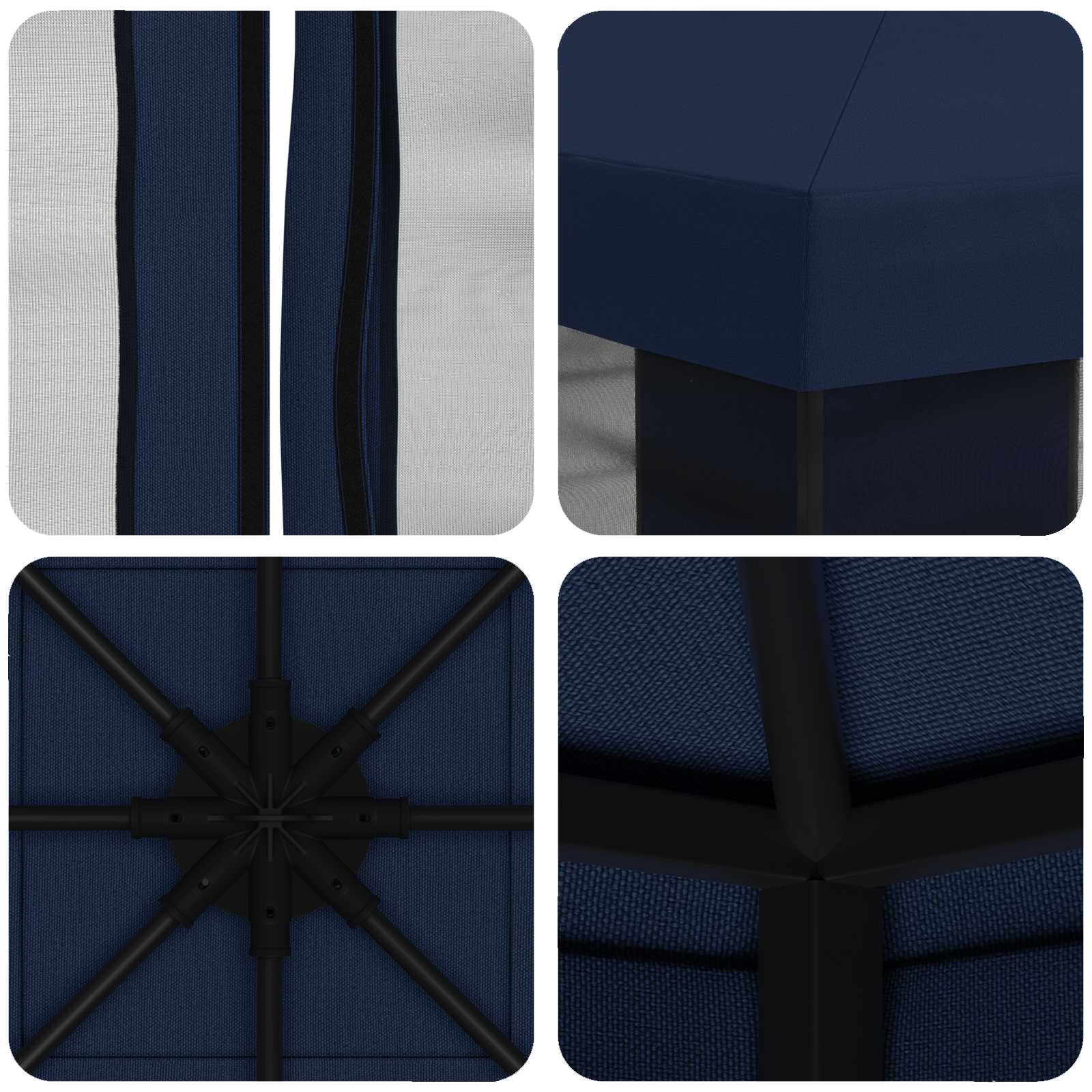 Gazebo da giardino con pareti laterali 3 x 3 m Blu