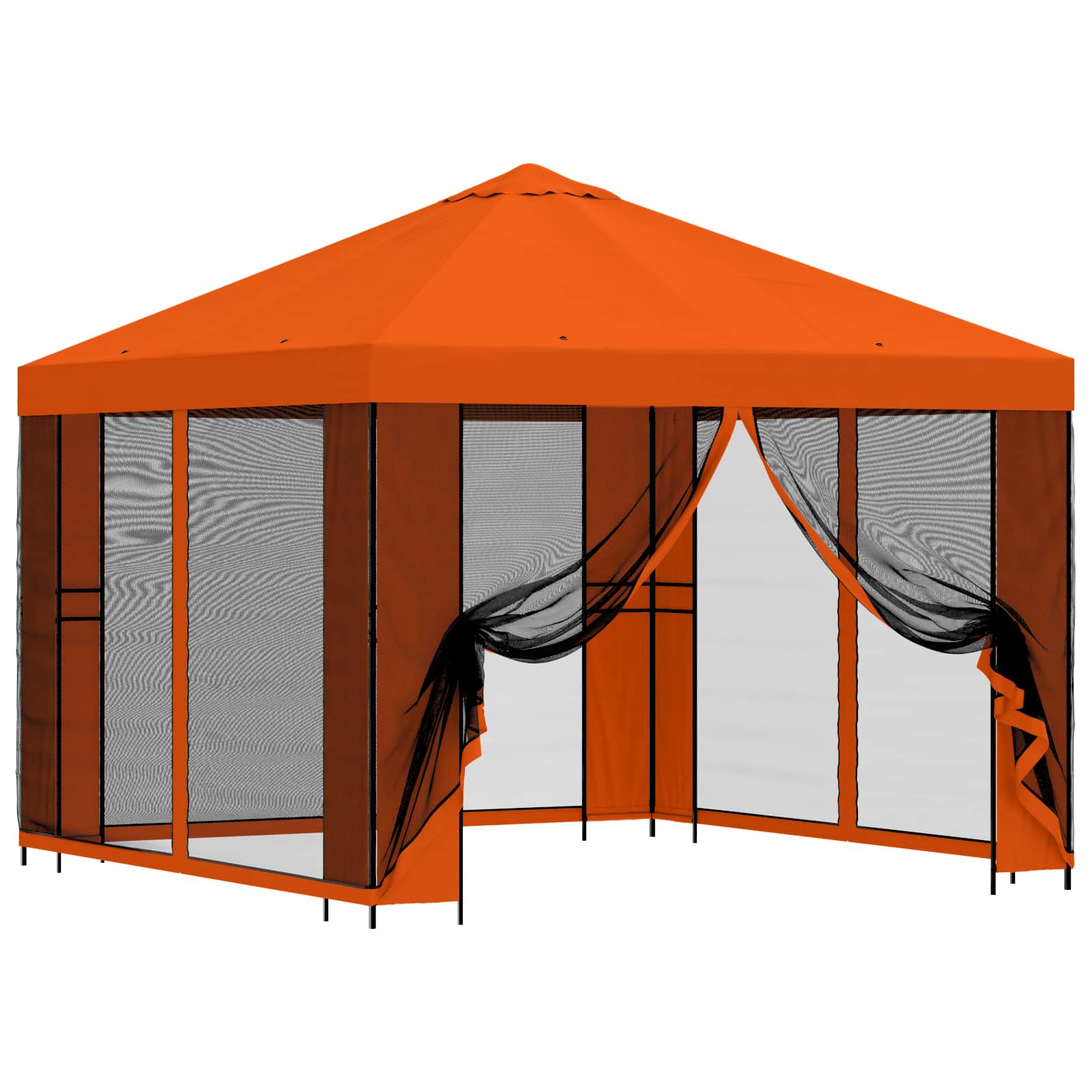 Gazebo da giardino con pareti laterali 3 x 3 m Arancione