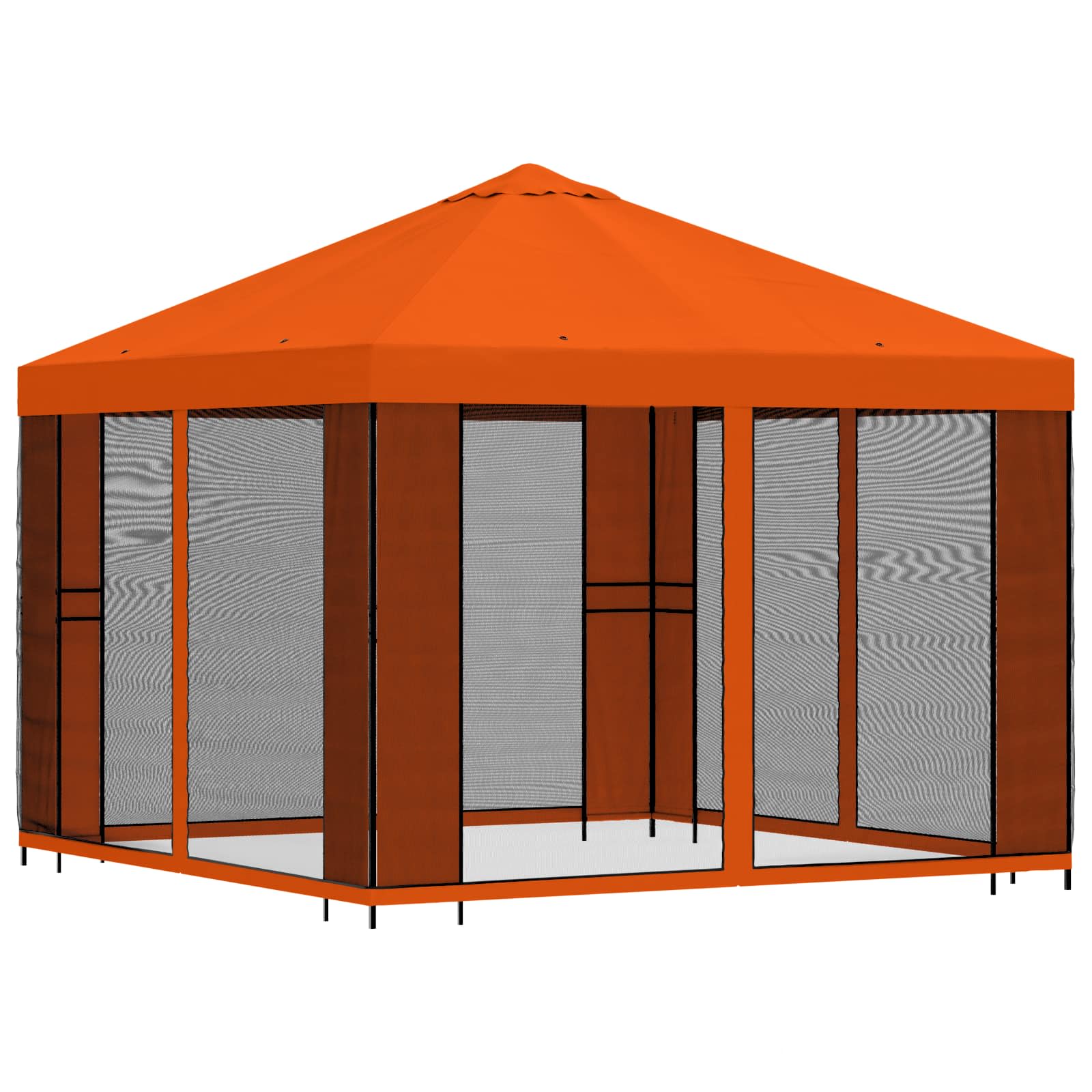 Gazebo da giardino con pareti laterali 3 x 3 m Arancione